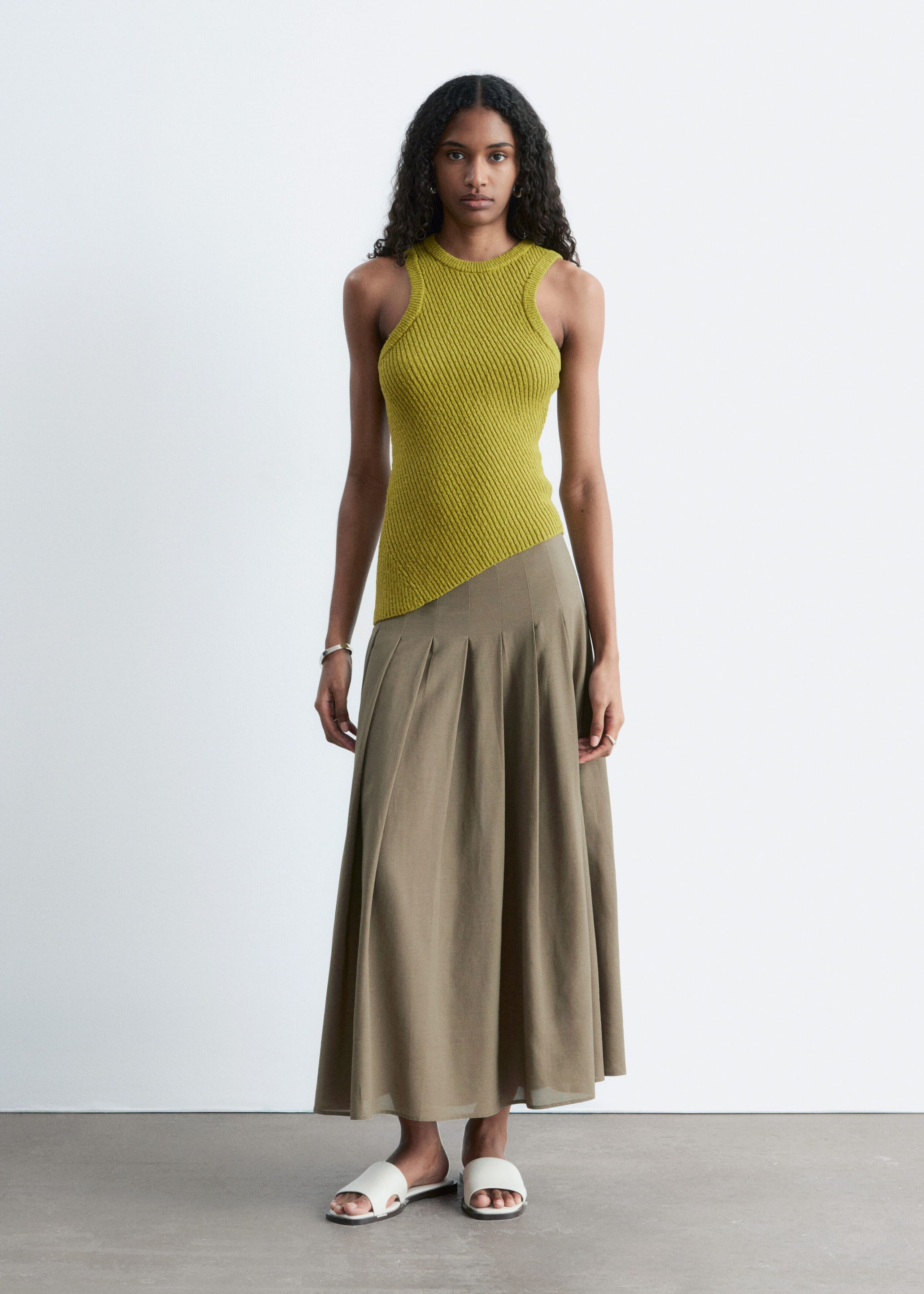 Image of Gonna midi a pieghe