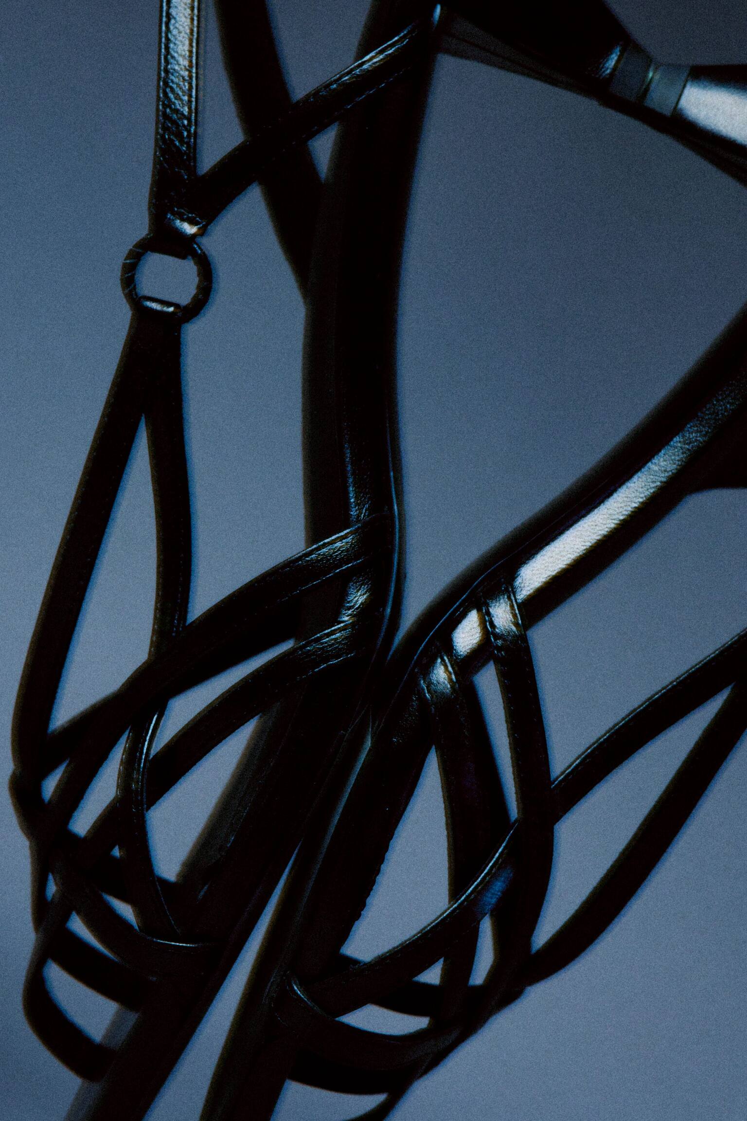 Sandali in pelle con cinturini-Nero - 6