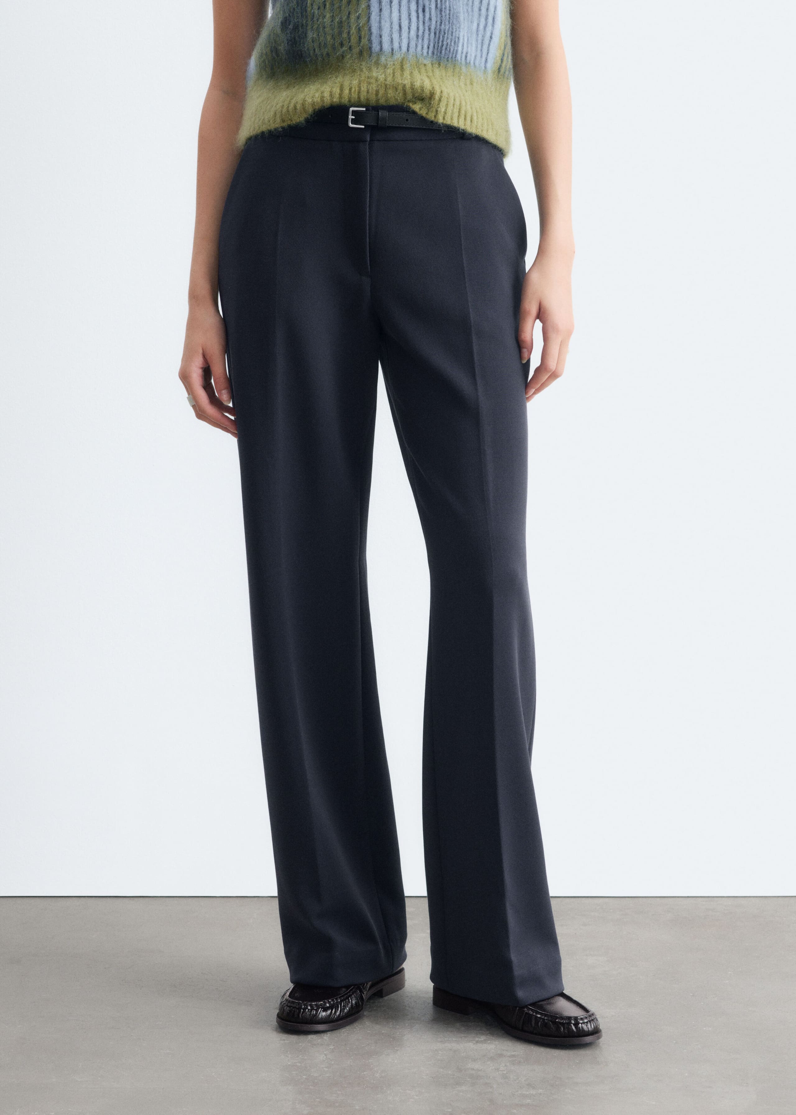 Tailored Press Crease Trousers - Dark Brown - Lookbook