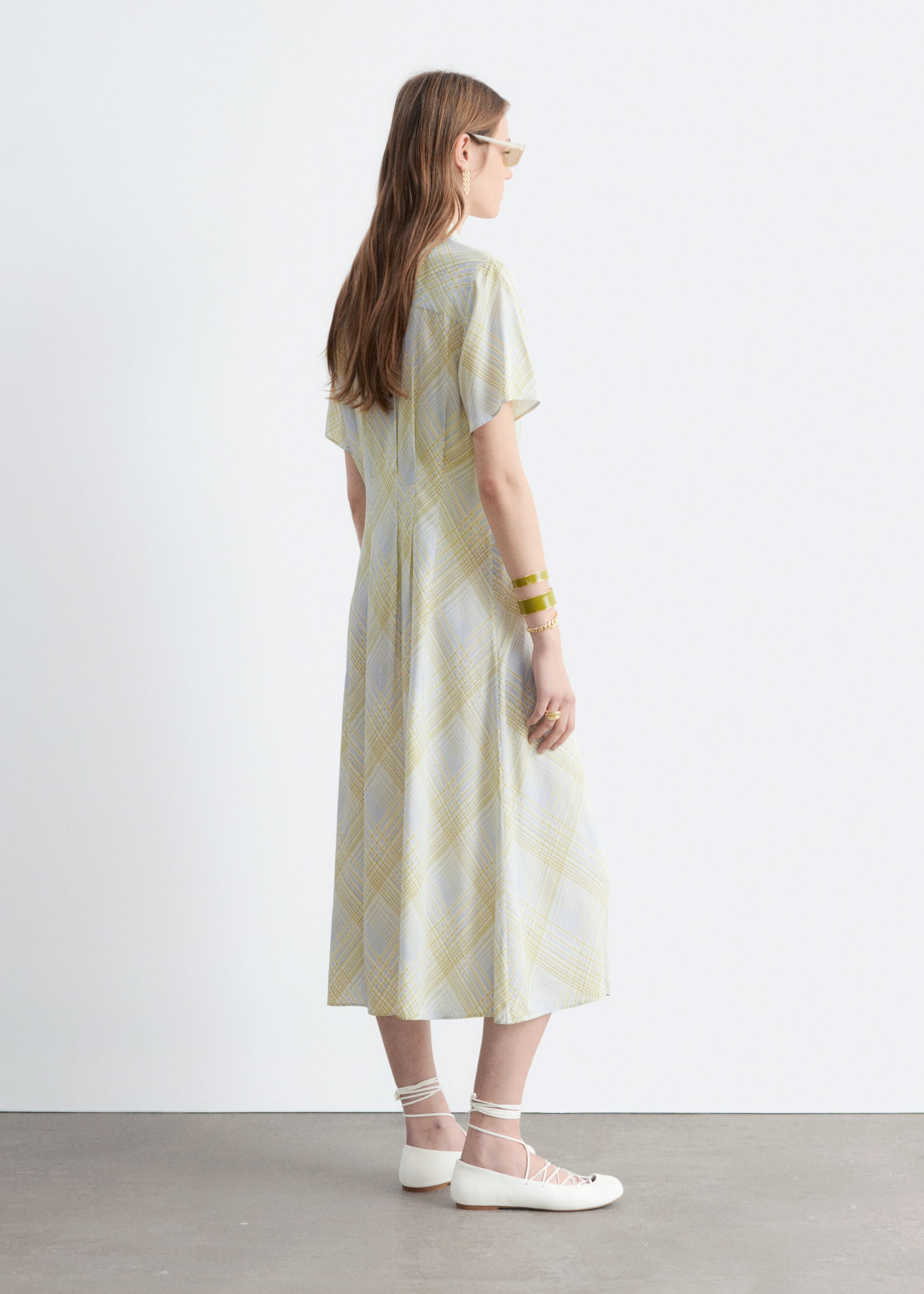 Image of Pleated Waist Shirt Dress