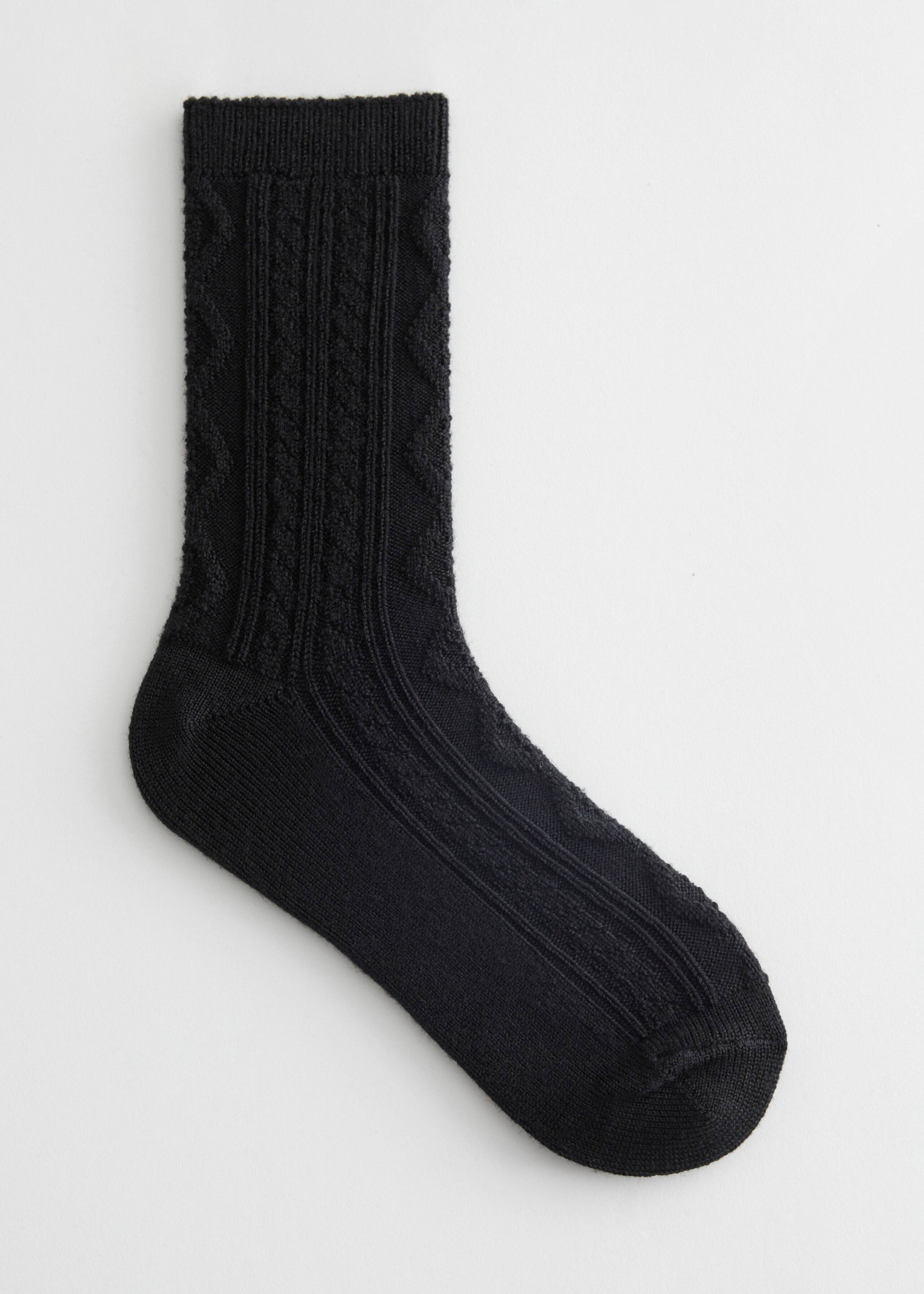 Cable Knit Socks - White - Still Life