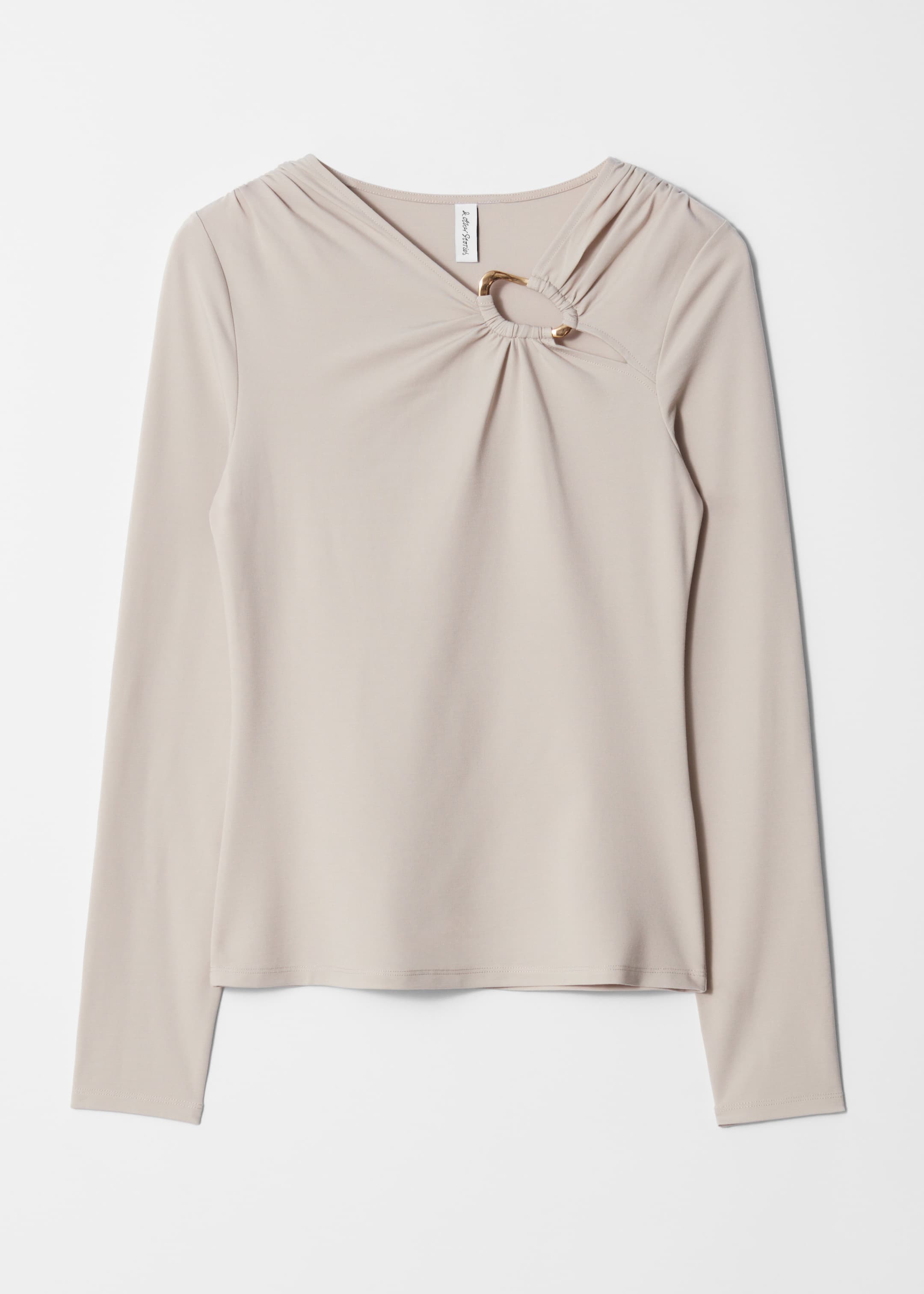 Visa större bild: Rynkad topp med spänne - Beige - DAM | H&M SE 5