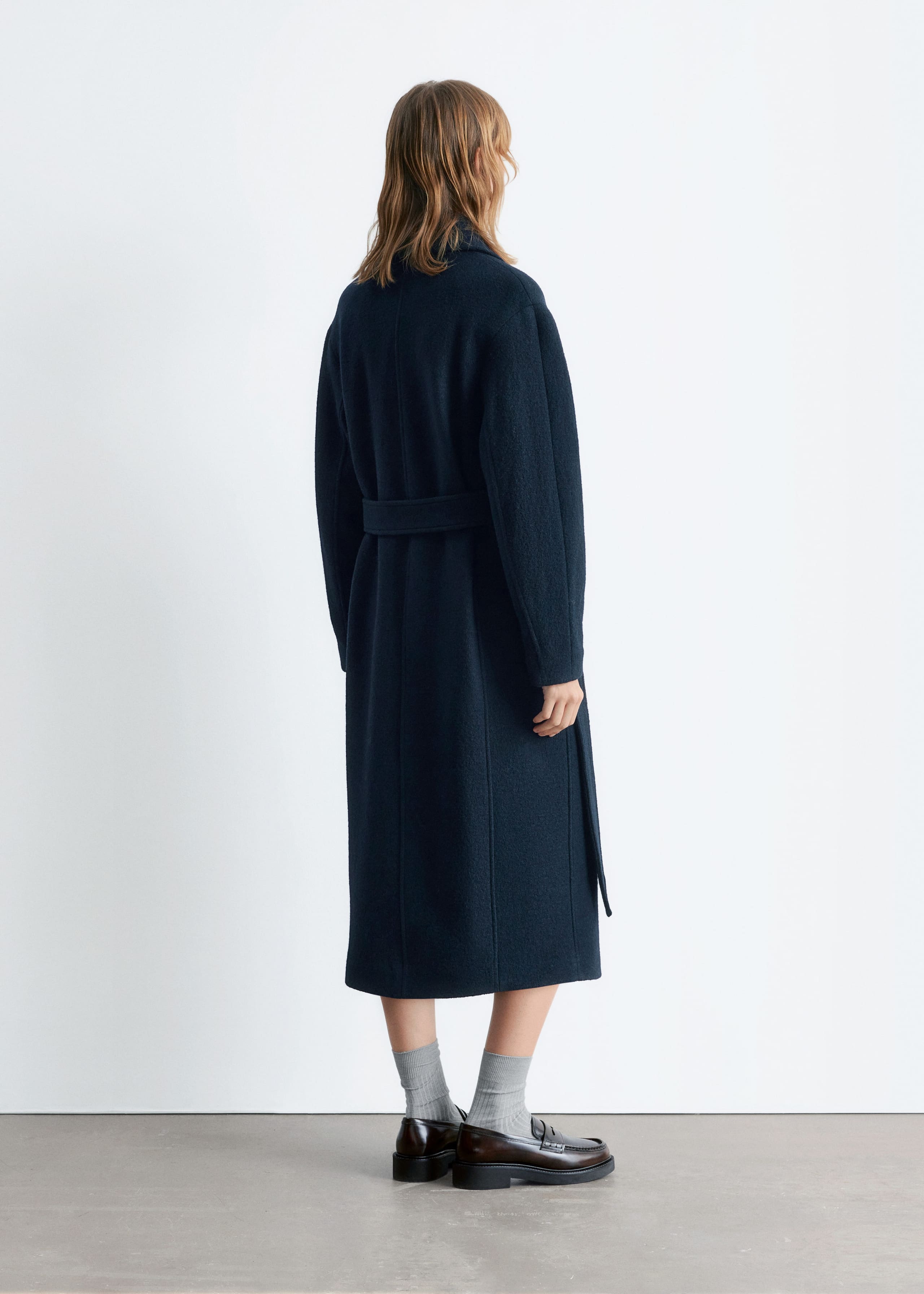 Image of Voluminous Belted Wool Coat