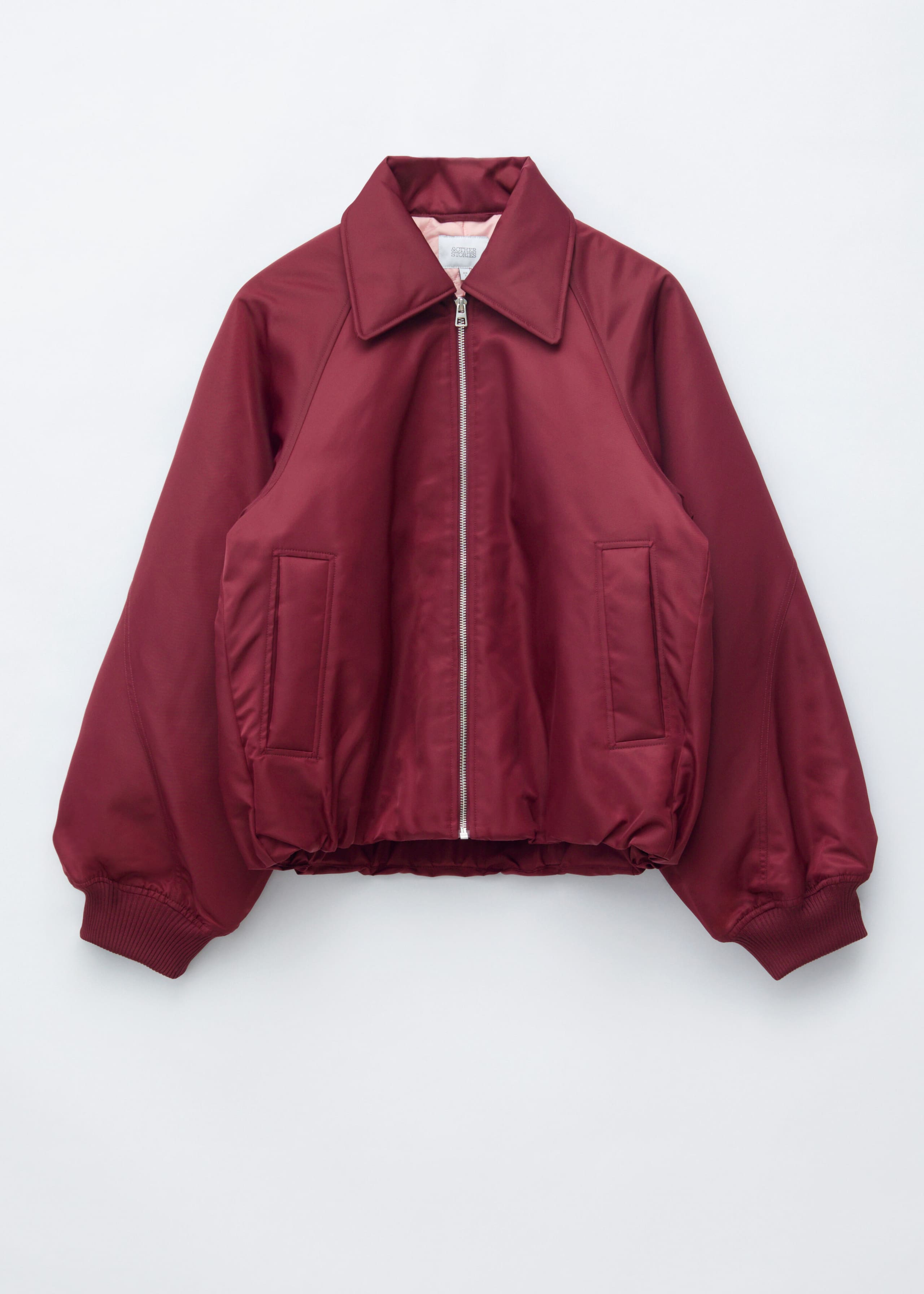 Collared Bomber Jacket - Burgundy - Still Life