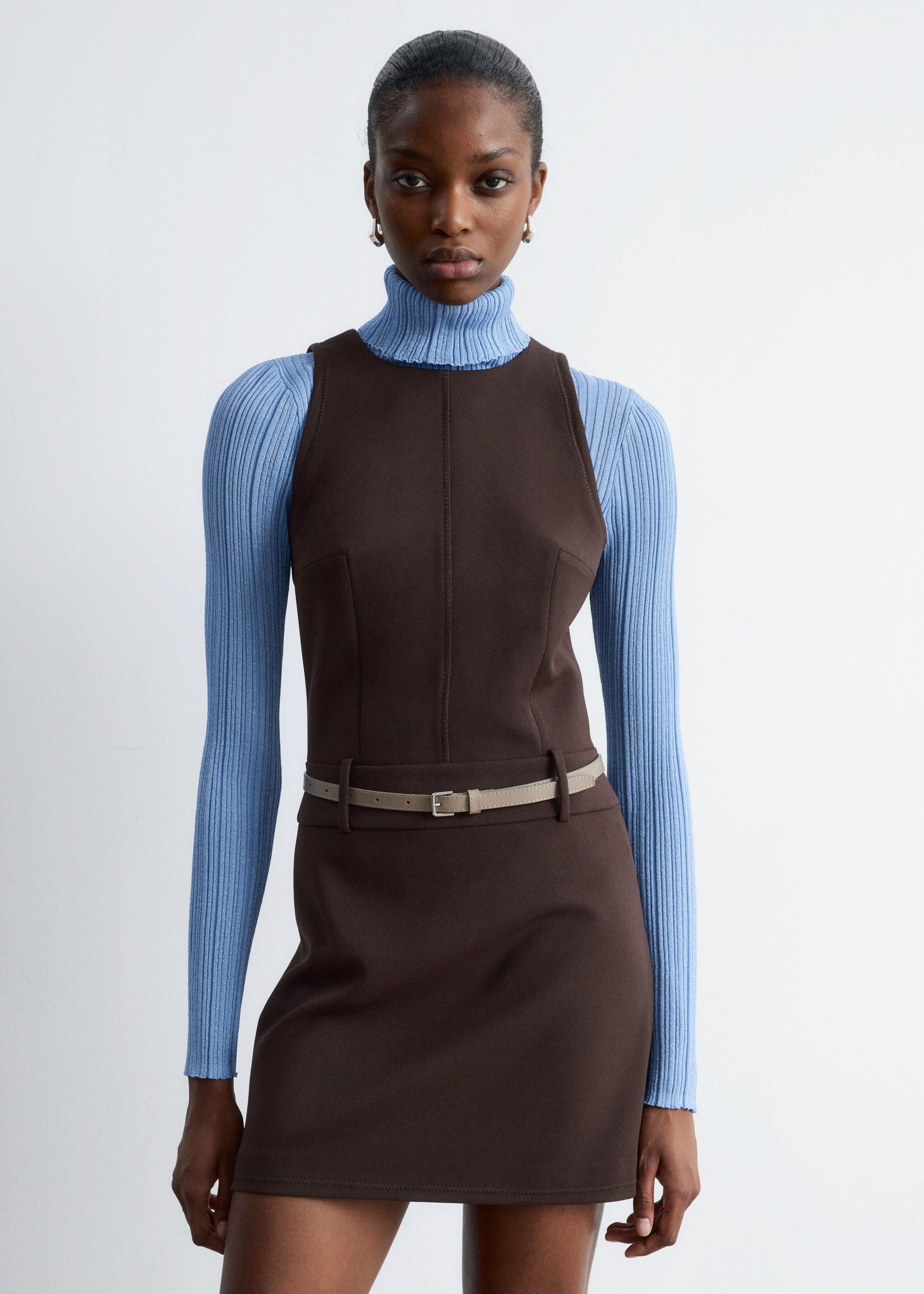 Image of Sleeveless A-Line Mini Dress