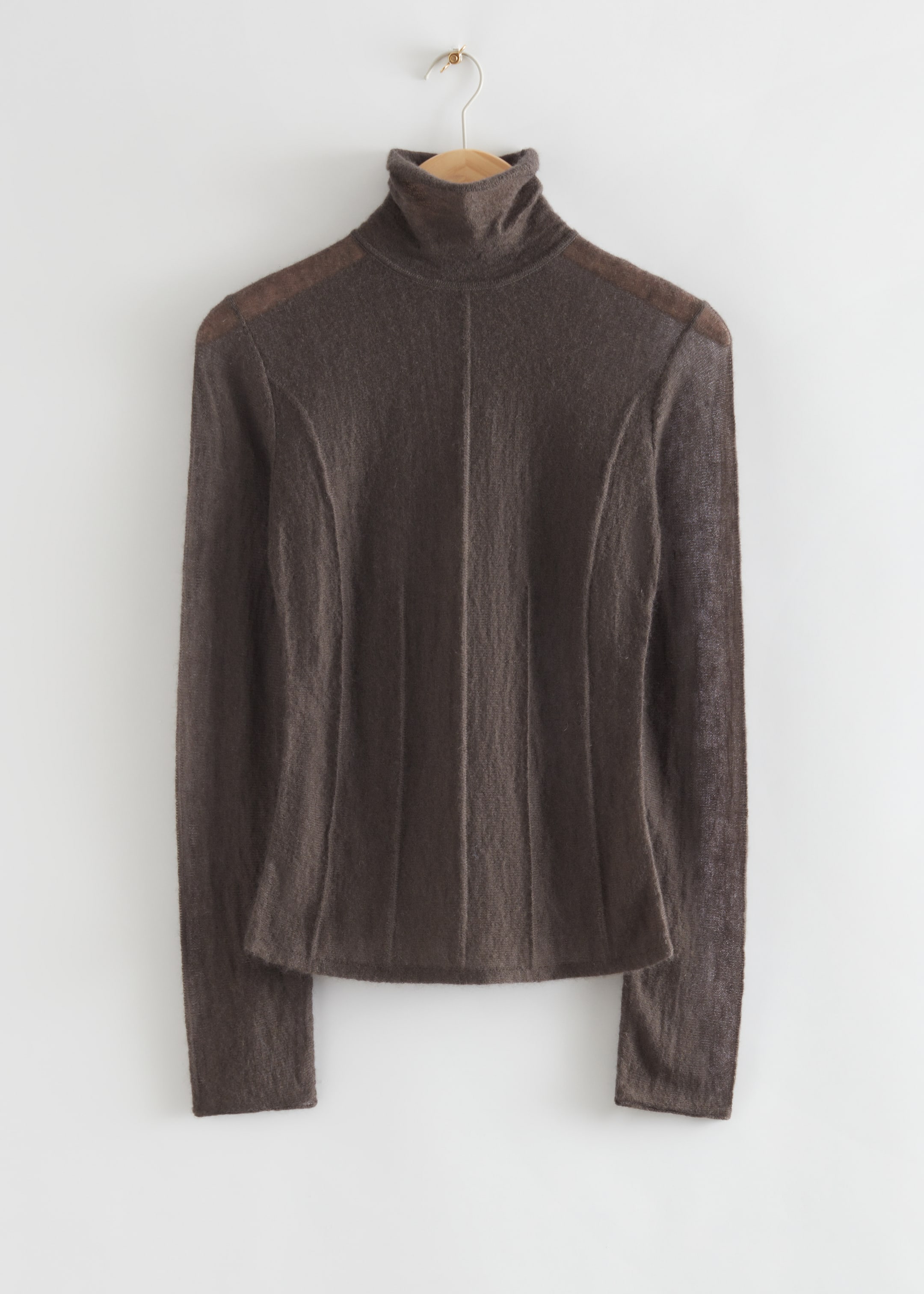 Größeres Bild ansehen: Enger, leichter Mohairpullover mit Stehkragen - Braun - Ladies | H&M DE 1
