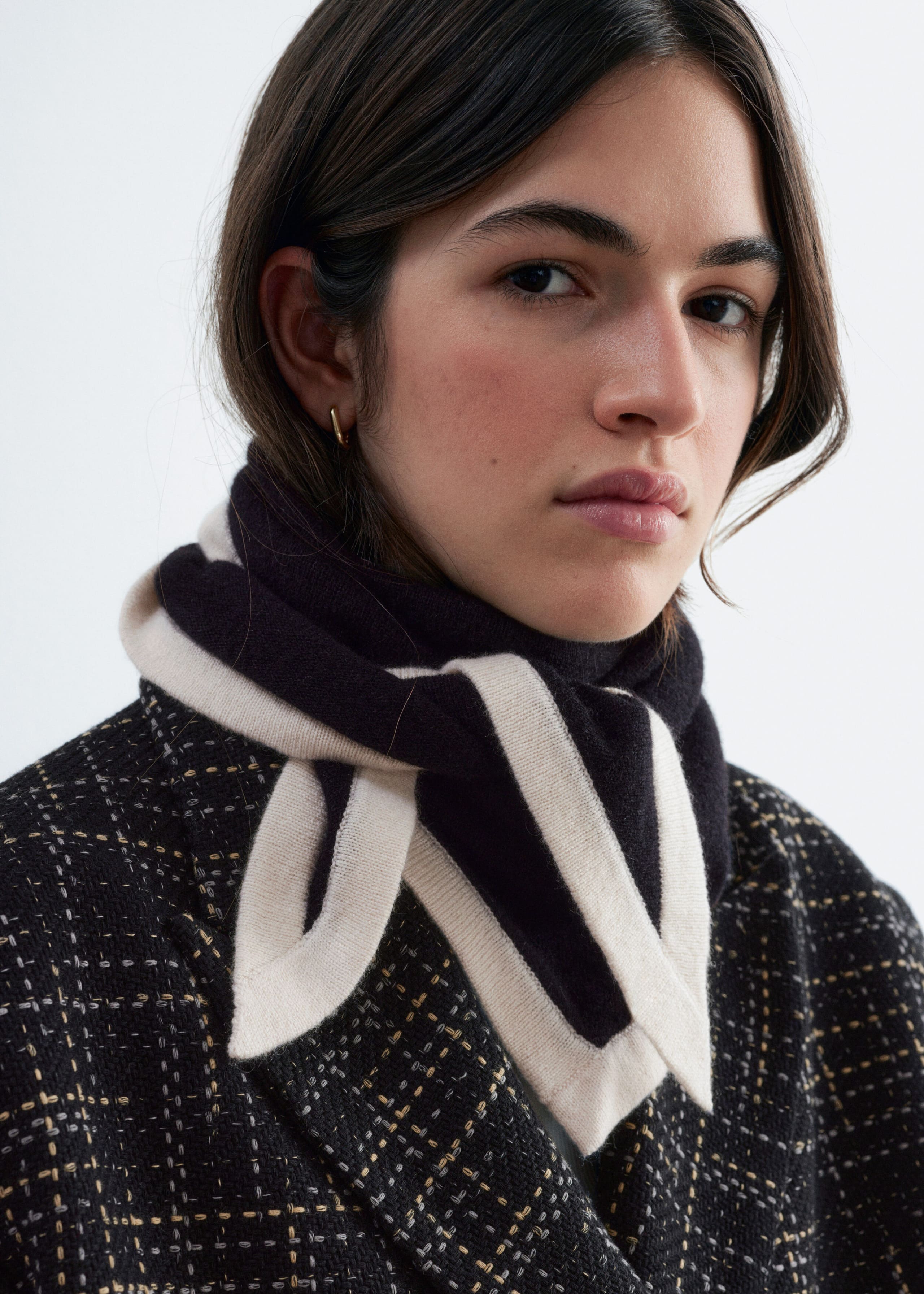 Silk-Cashmere Triangle Scarf - Black - Still Life