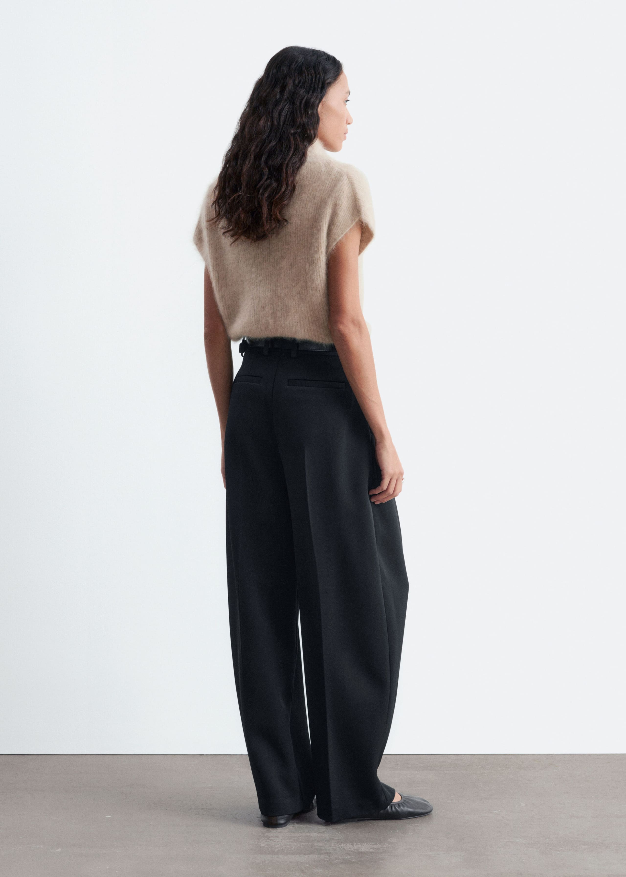 Sculptural Pleat Trousers - Cream - Lookbook