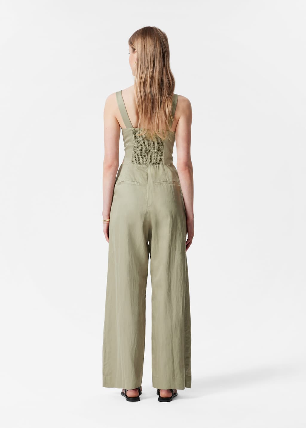 Sleeveless Cut-Out Jumpsuit - Khaki - Lookbook
