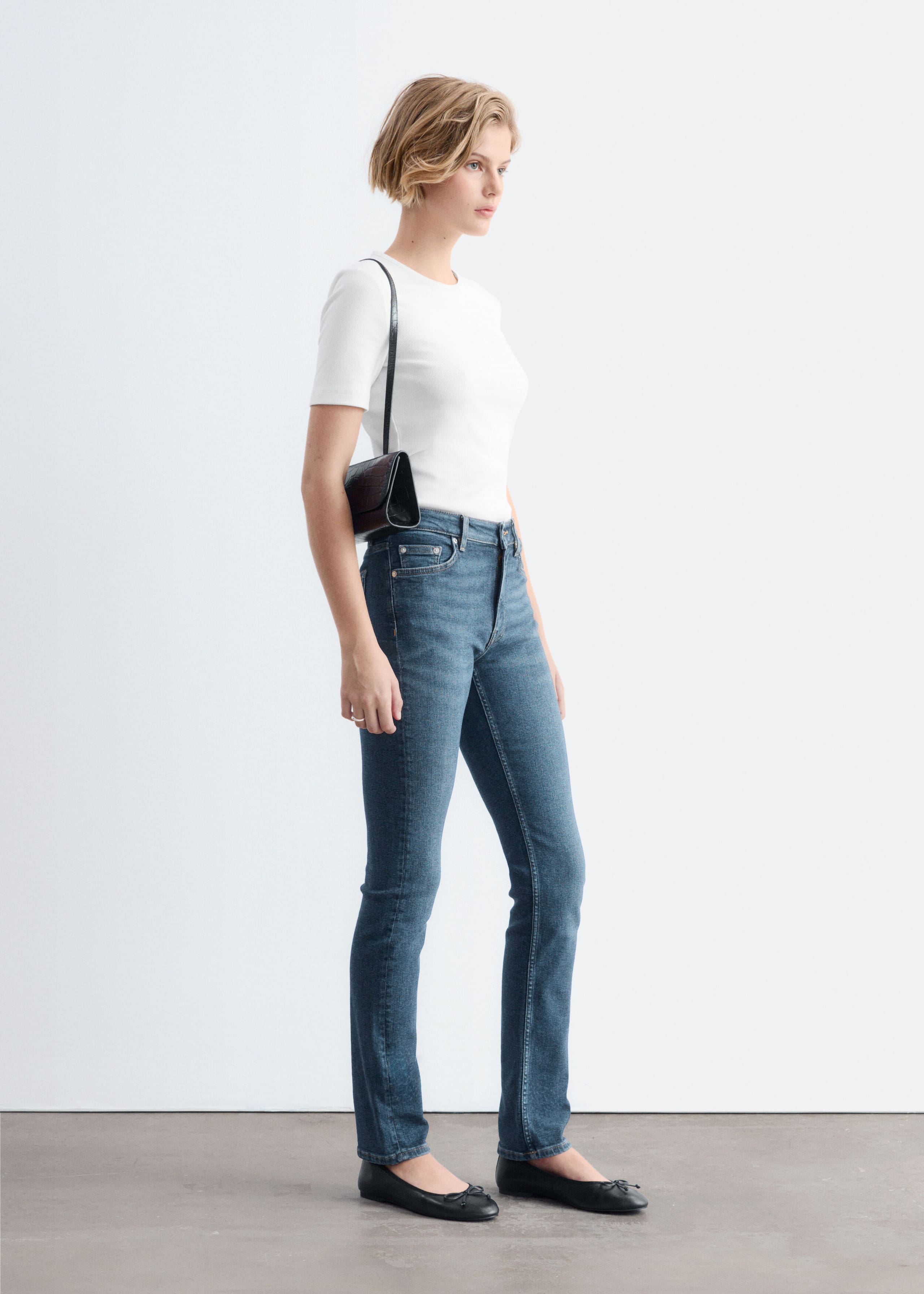 Skinny Jeans mit hohem Stretchanteil - Mittelblau - Lookbook