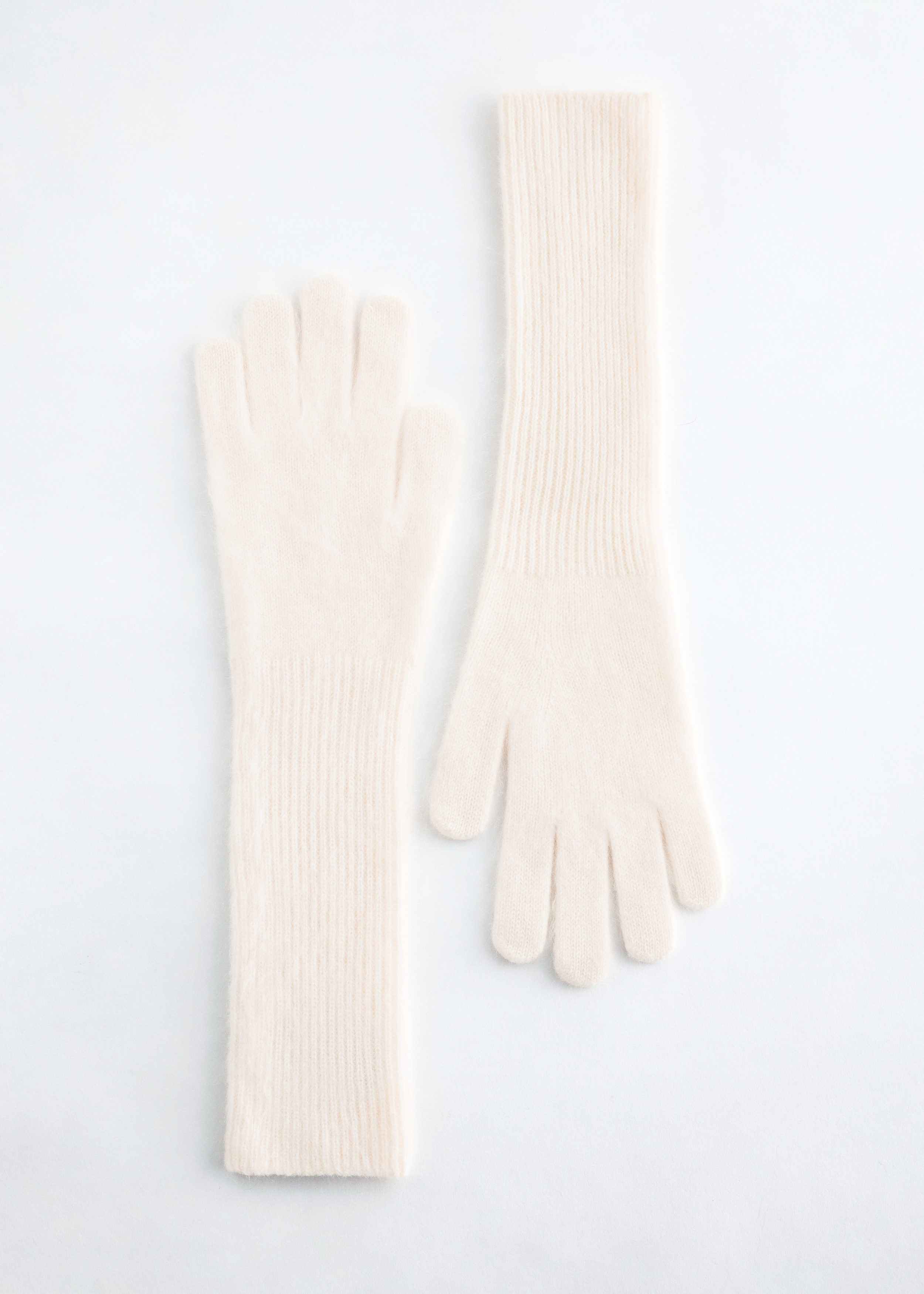 Knitted Brushed Cashmere Gloves - Dark Brown - Accessories