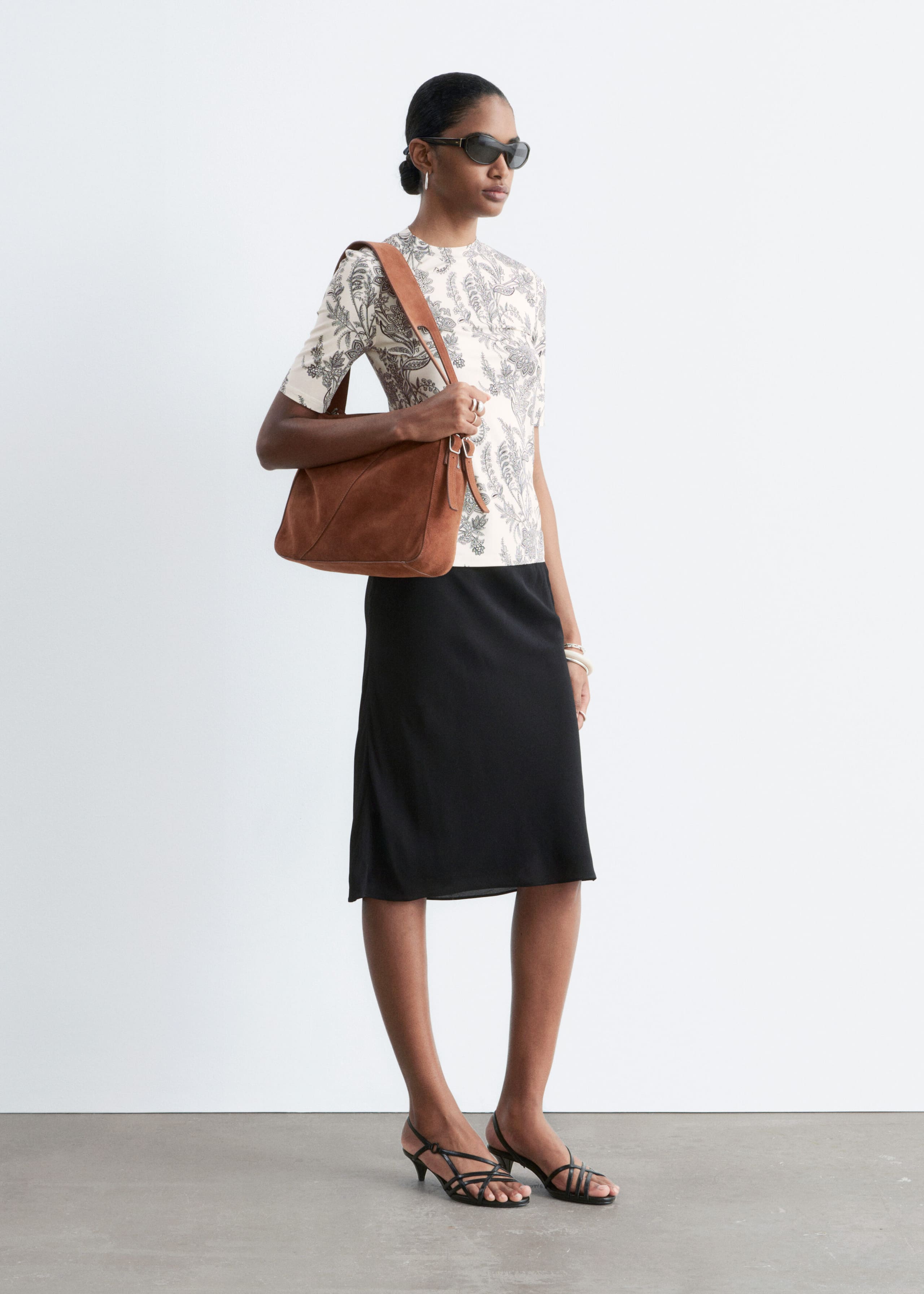 Jersey-Oberteil mit Stehkragen - Blau/Schwarz - Lookbook