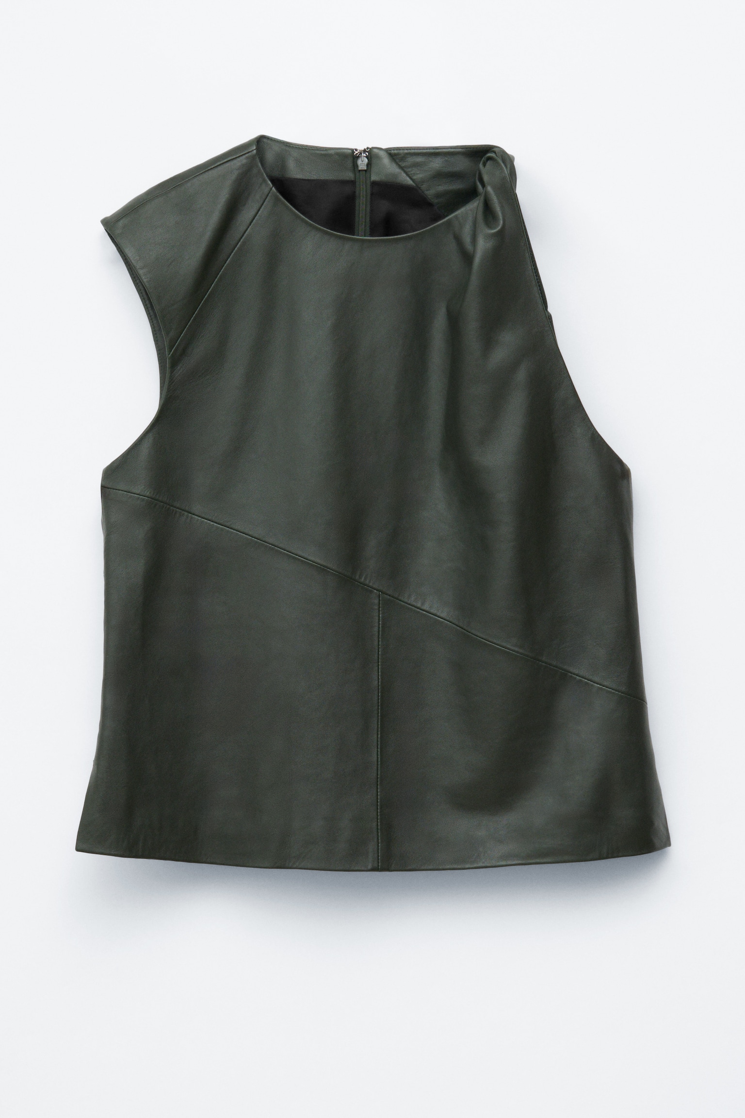 Lederoberteil mit gedrehter Schulter - Dunkelgrün - 2