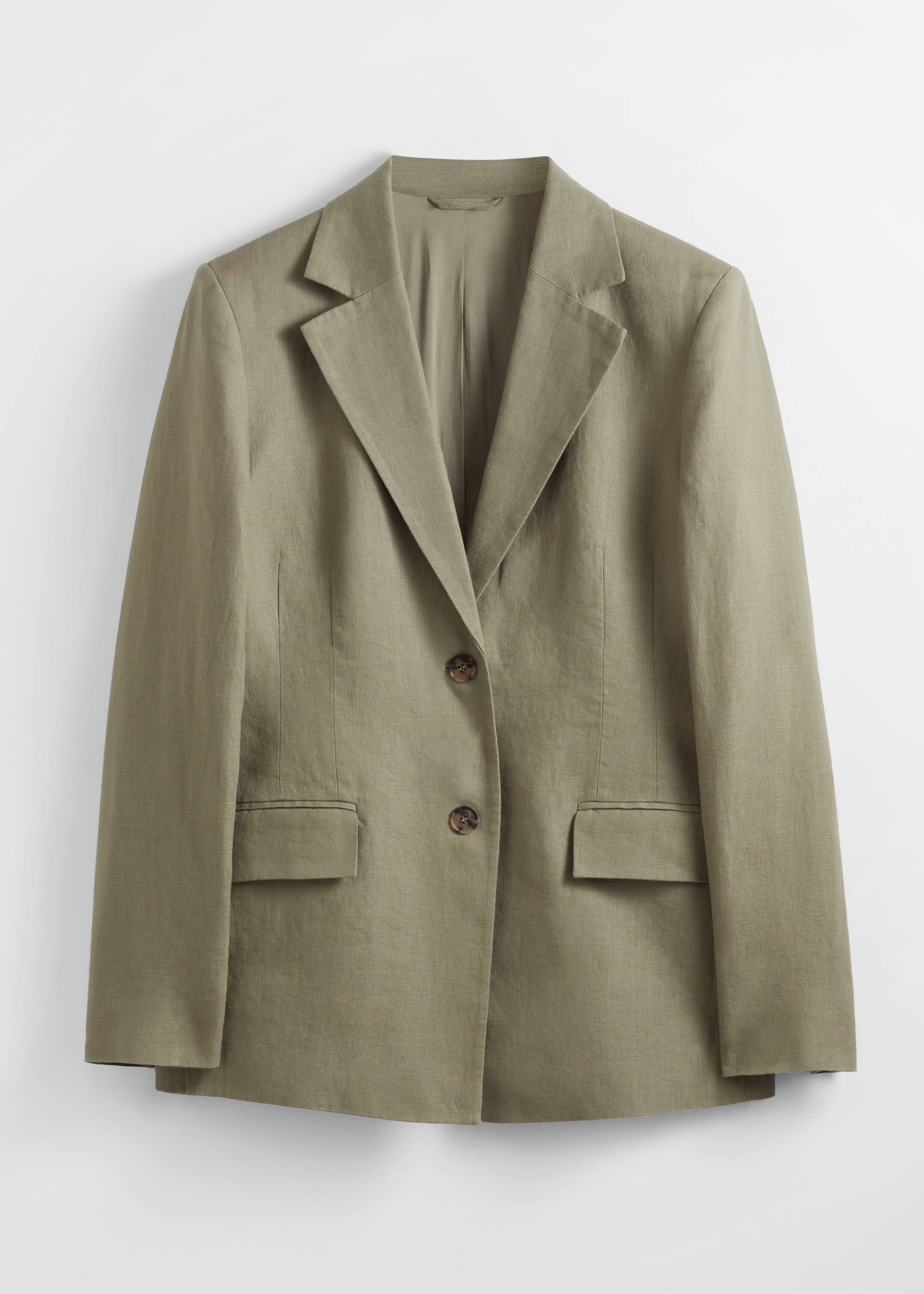 Ingrandisci l'immagine: Fitted Linen Blazer - Khaki - DONNA | H&M CH 1