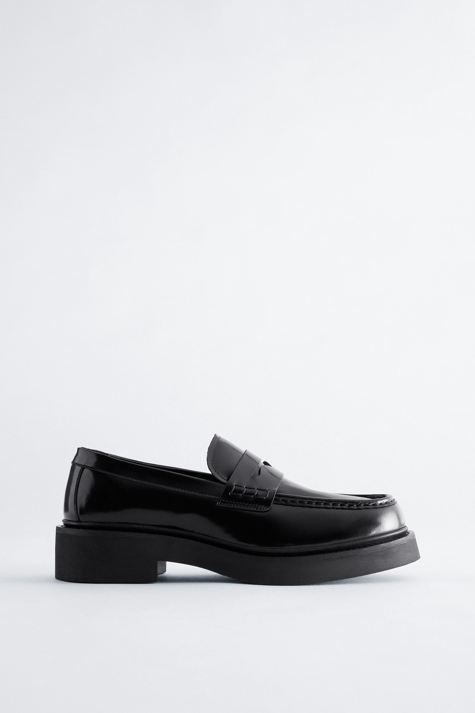 Mocassini chunky in pelle - Nero/Rosso scuro