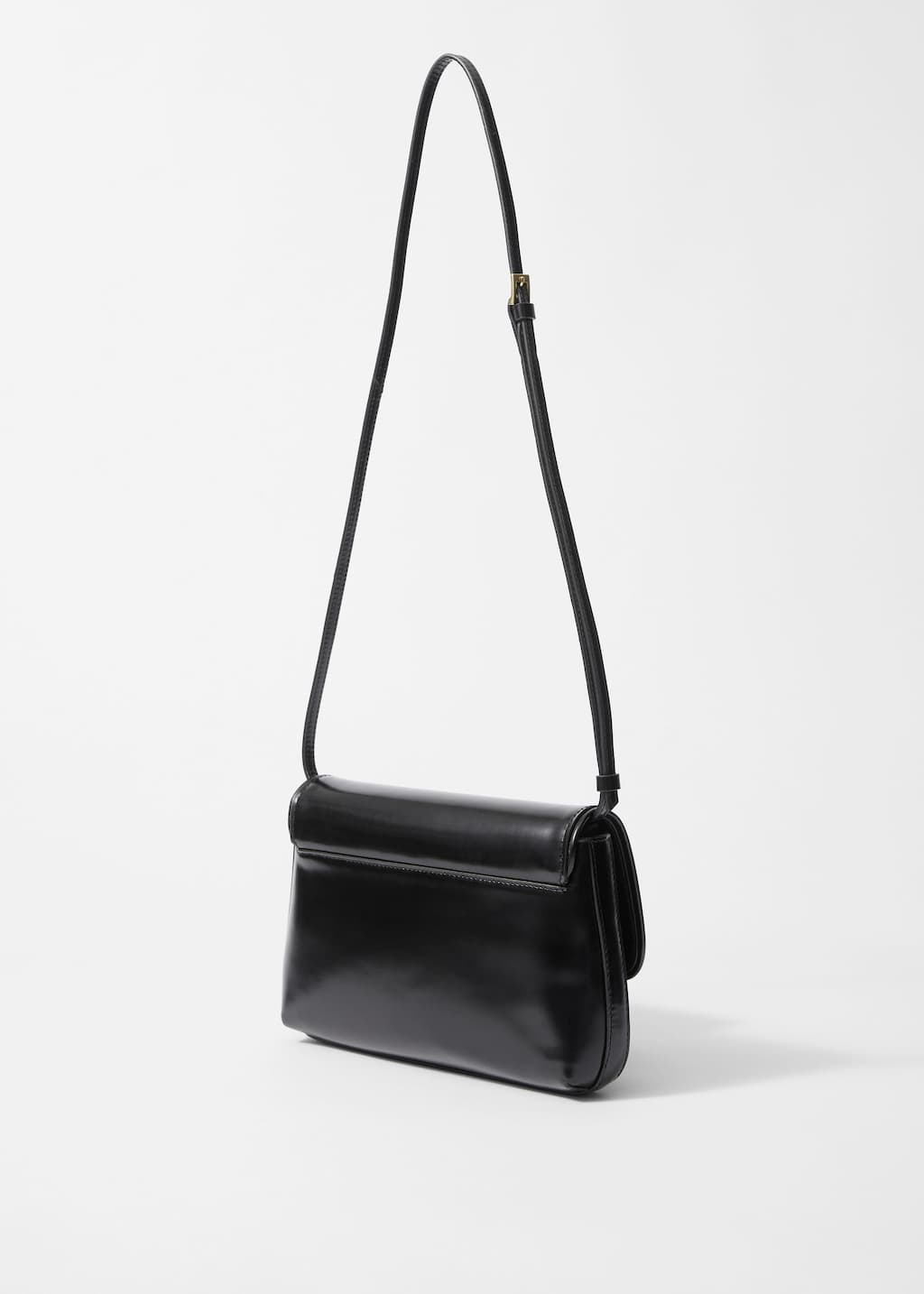 Image of Sac à bandoulière en cuir brillant