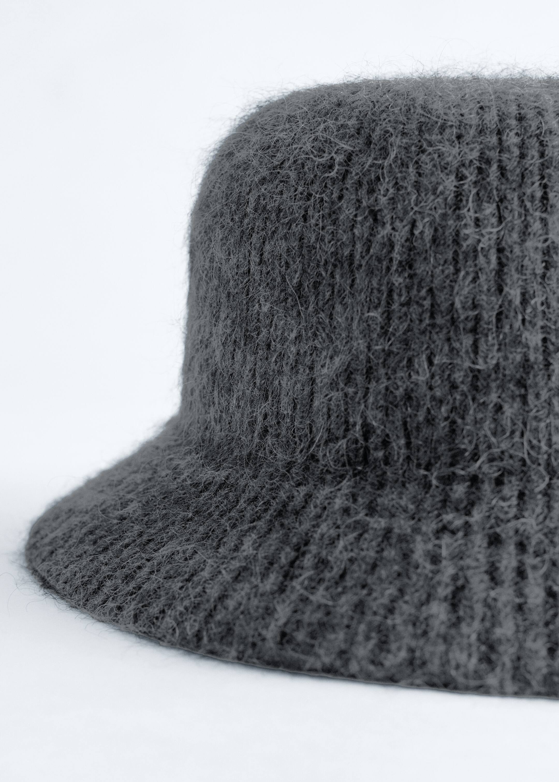 View larger image: Brushed Knitted Bucket Hat - Dark Grey Melange - Ladies | H&M GB 3