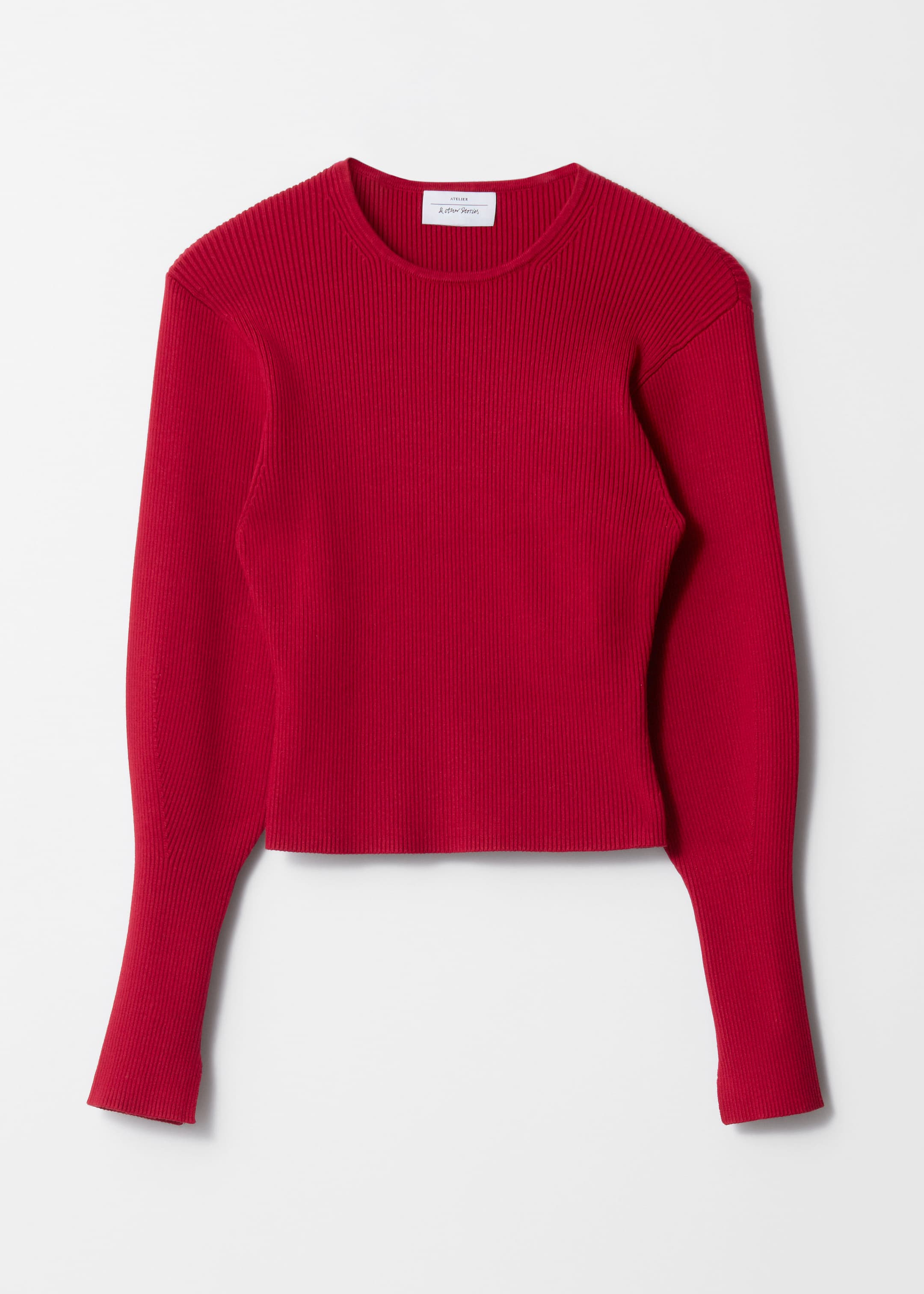 Visa större bild: Ribbstickad topp - Röd - DAM | H&M SE 1