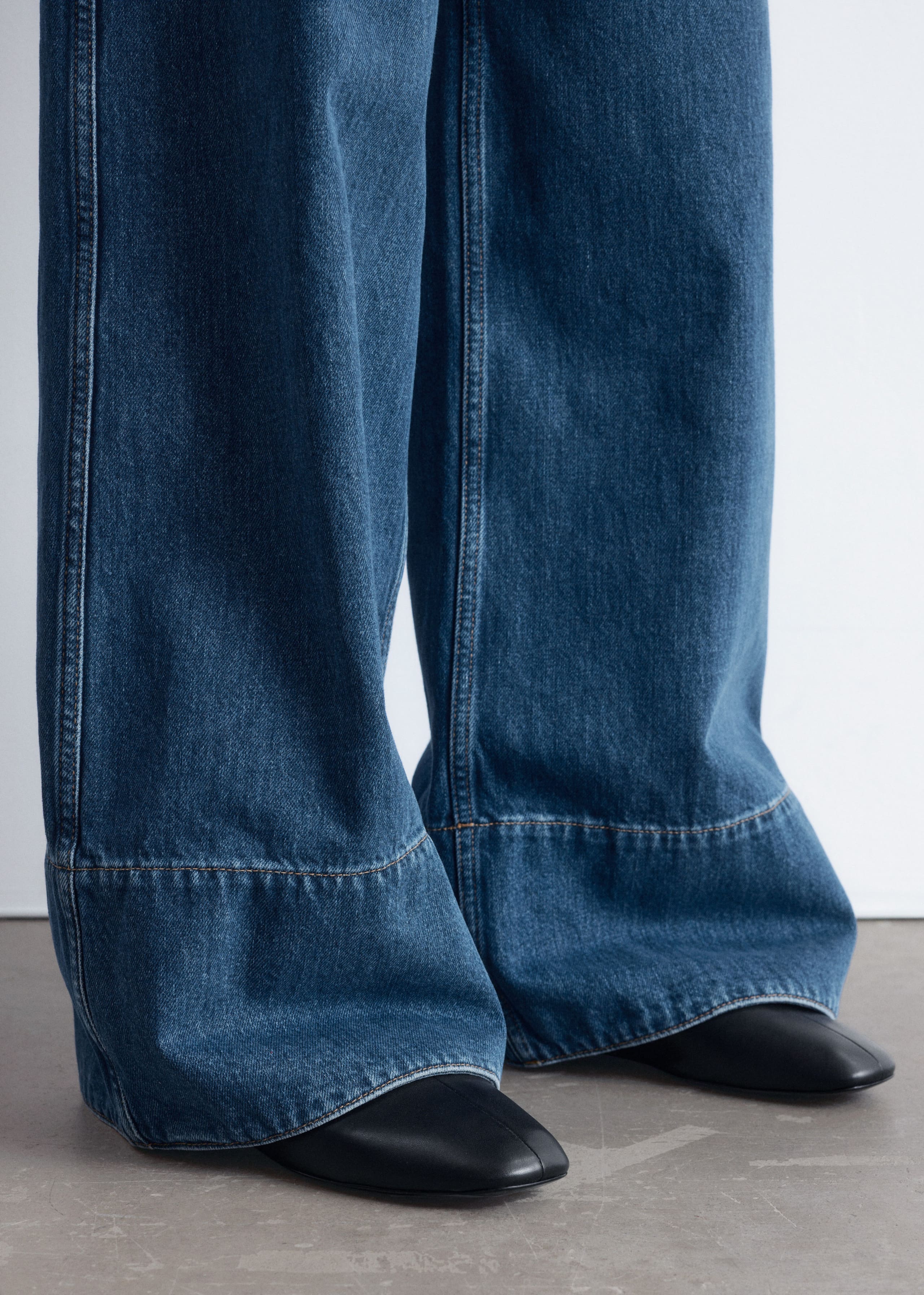 Image of Long Wide-Leg Jeans