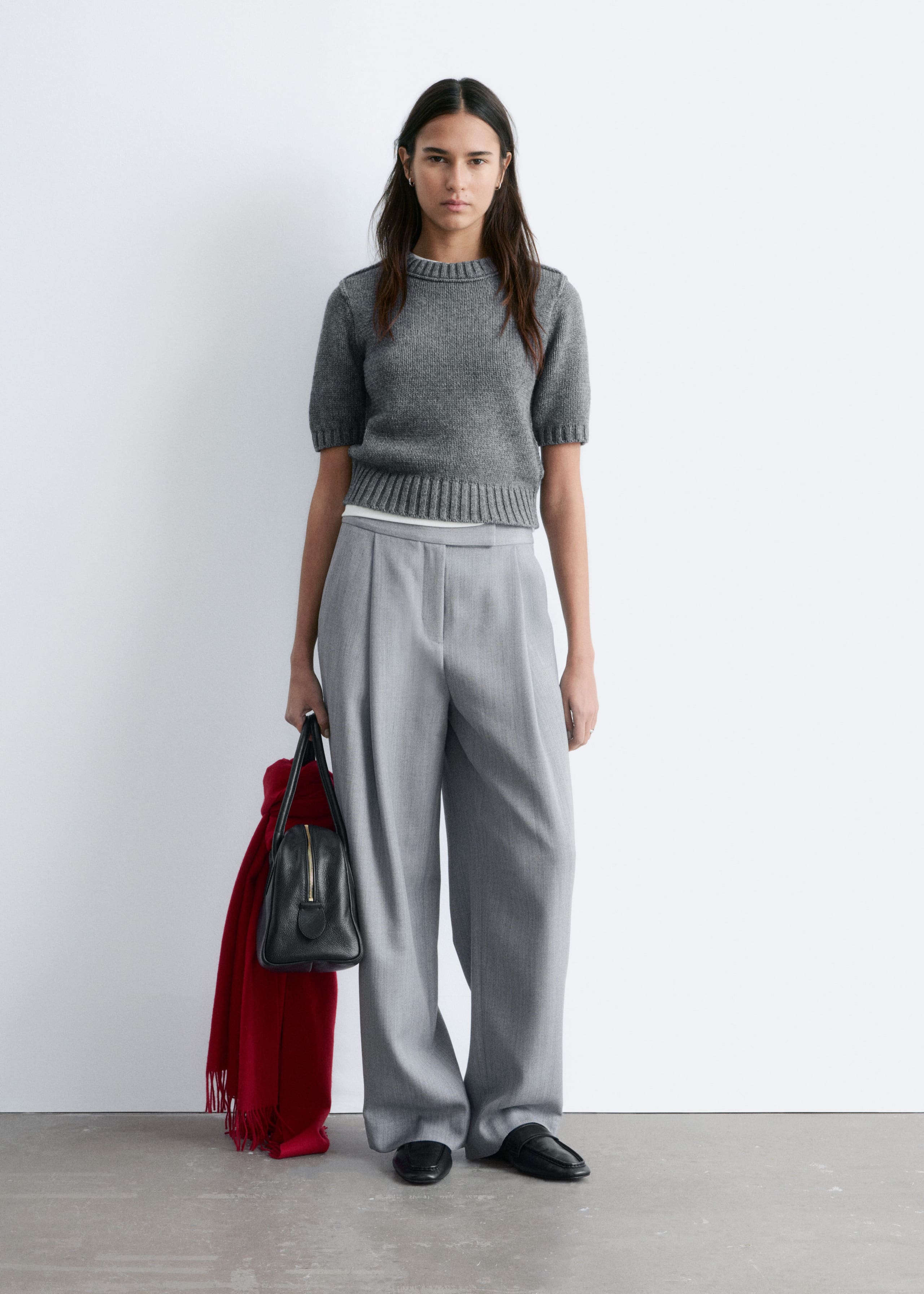 Image of Wool-Blend Tailored Trousers