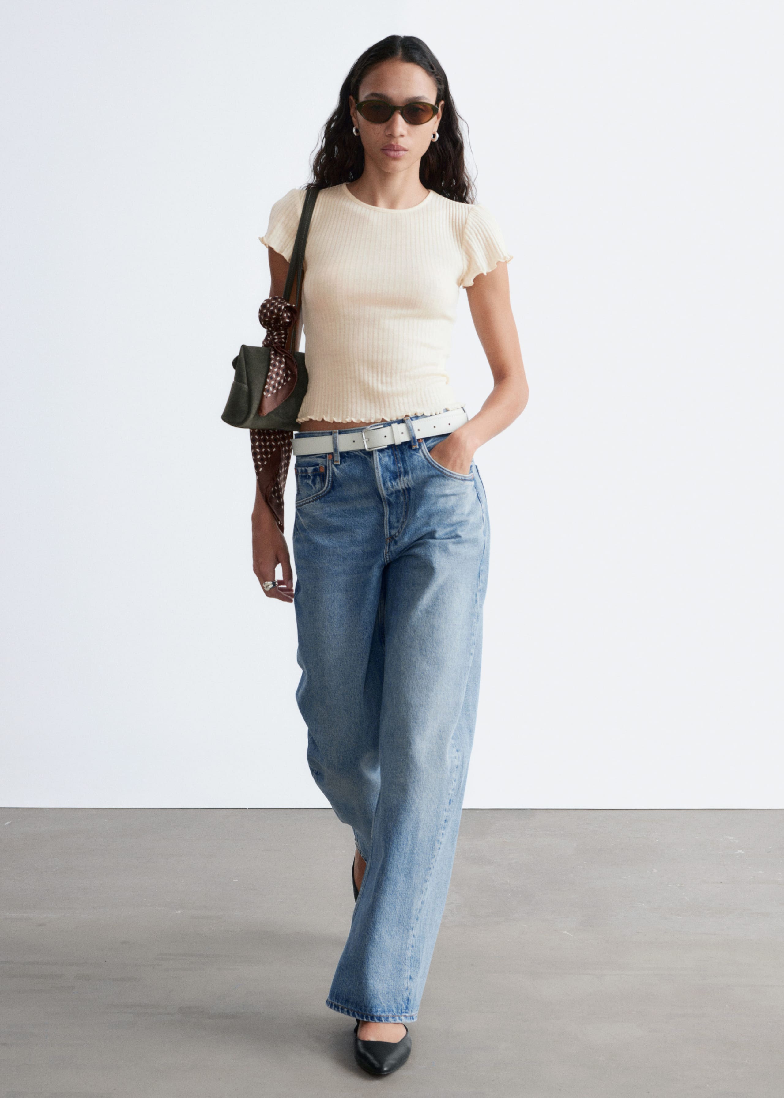 Image of Ribbed Wool T-Shirt