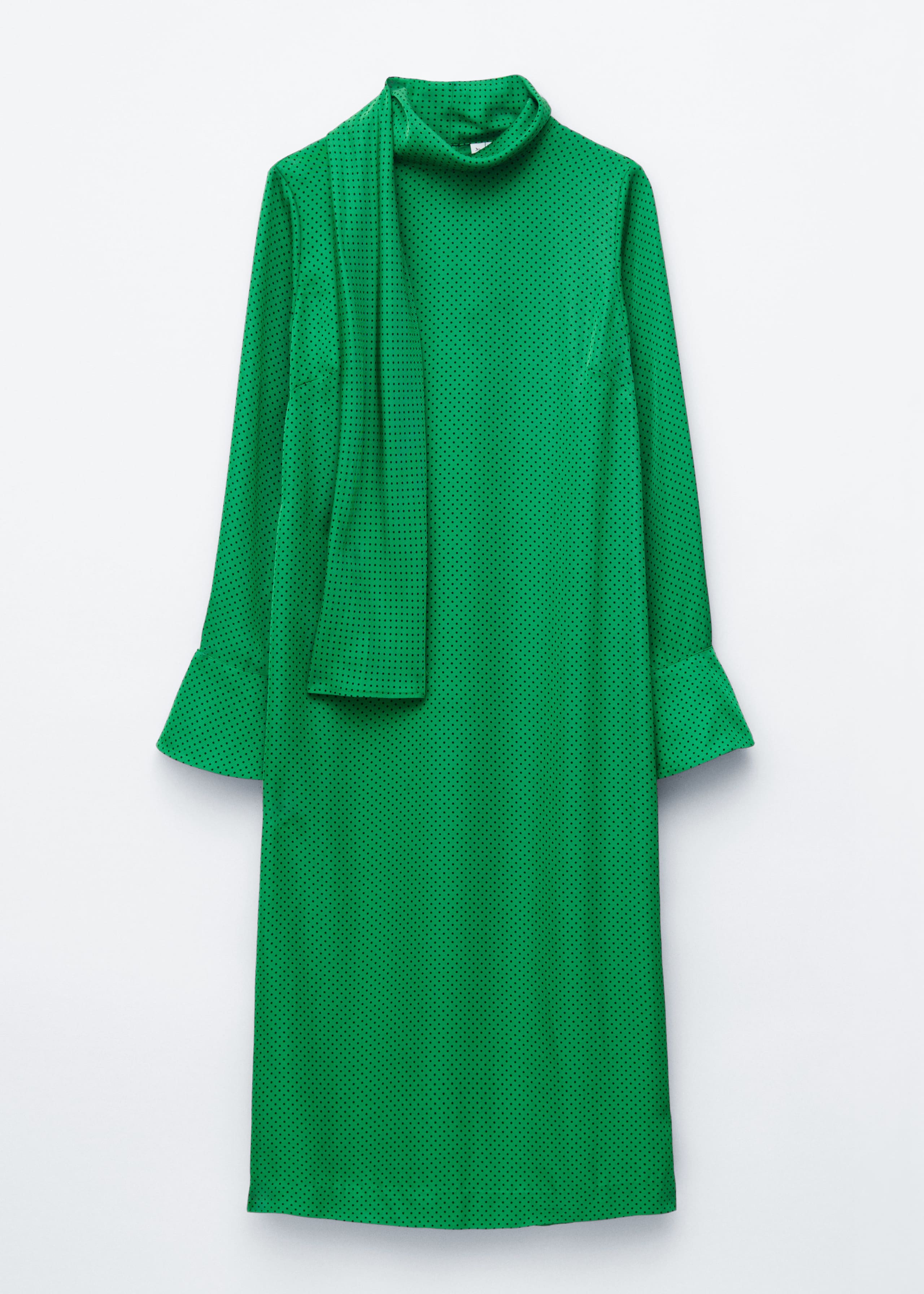Image of Scarf-Neck Midi Dress