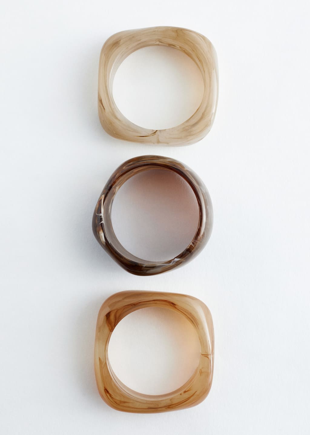 Marbled Bangle Set - Dark Brown Marbled - Still Life