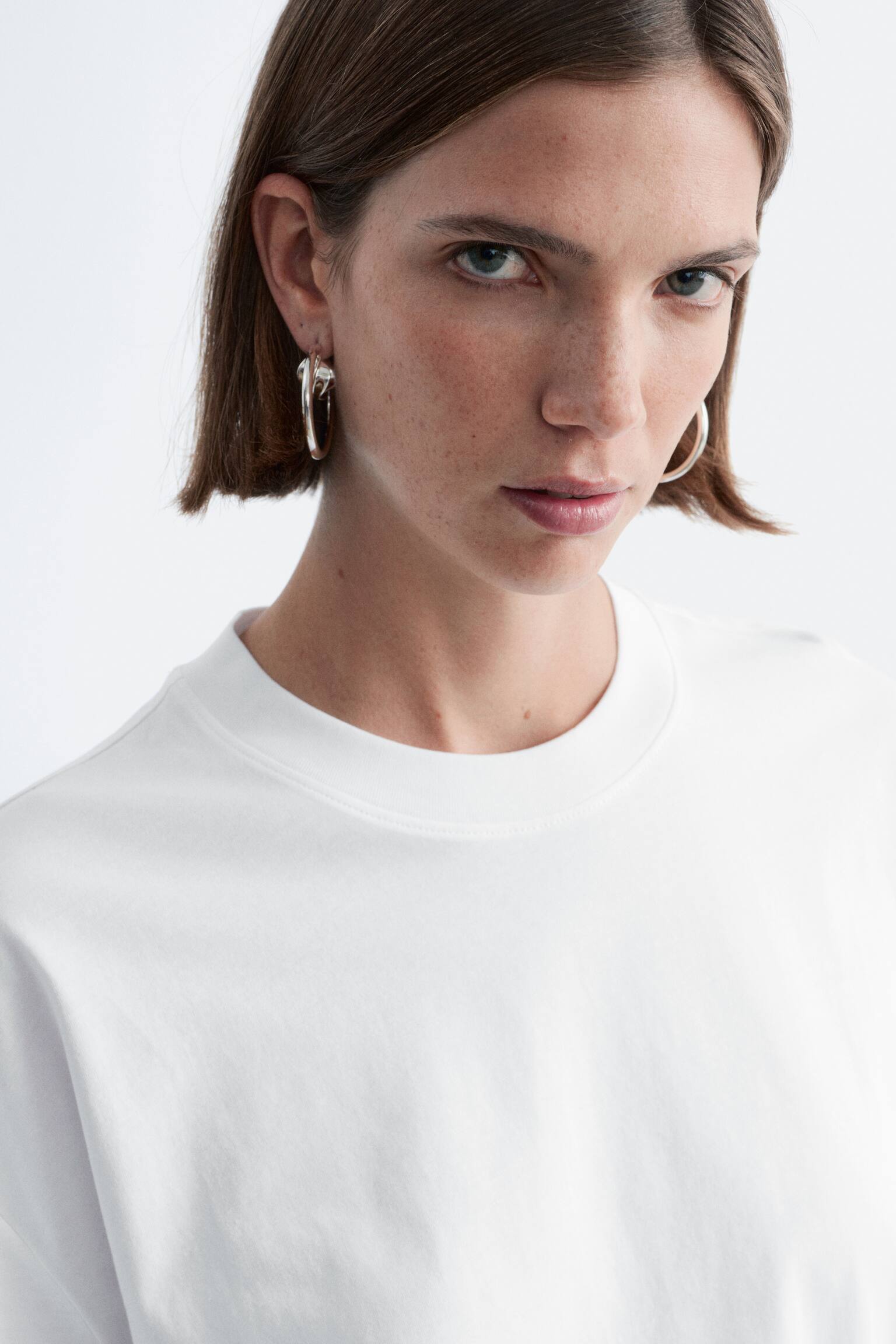 Oversized tričko z bavlny - Biela - 5