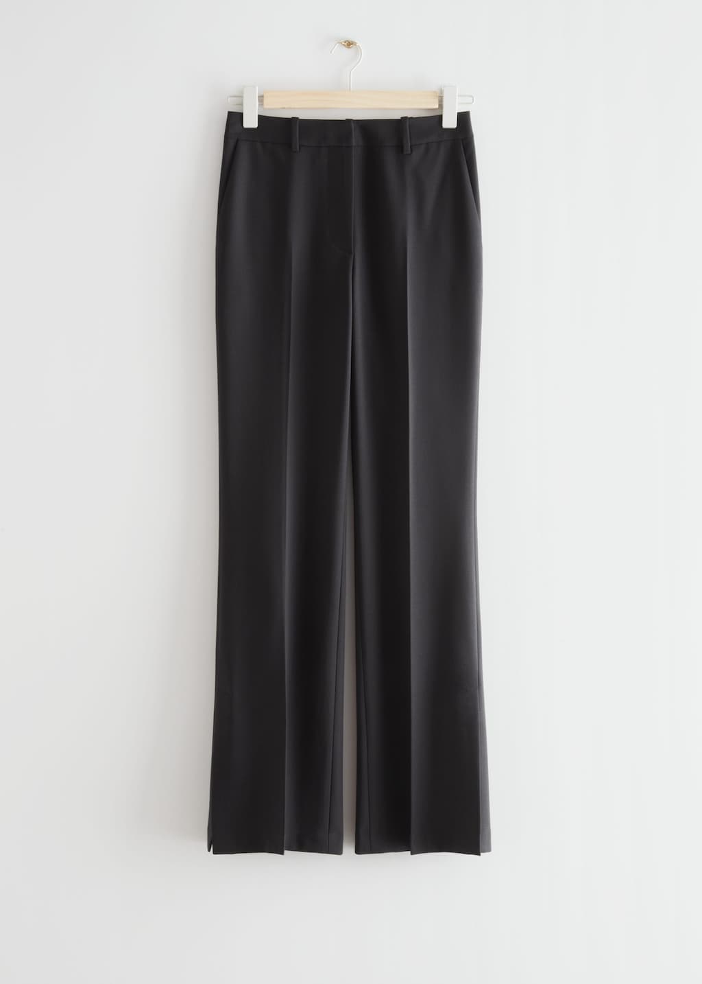 Flared High Waist Trousers - Black - Still Life