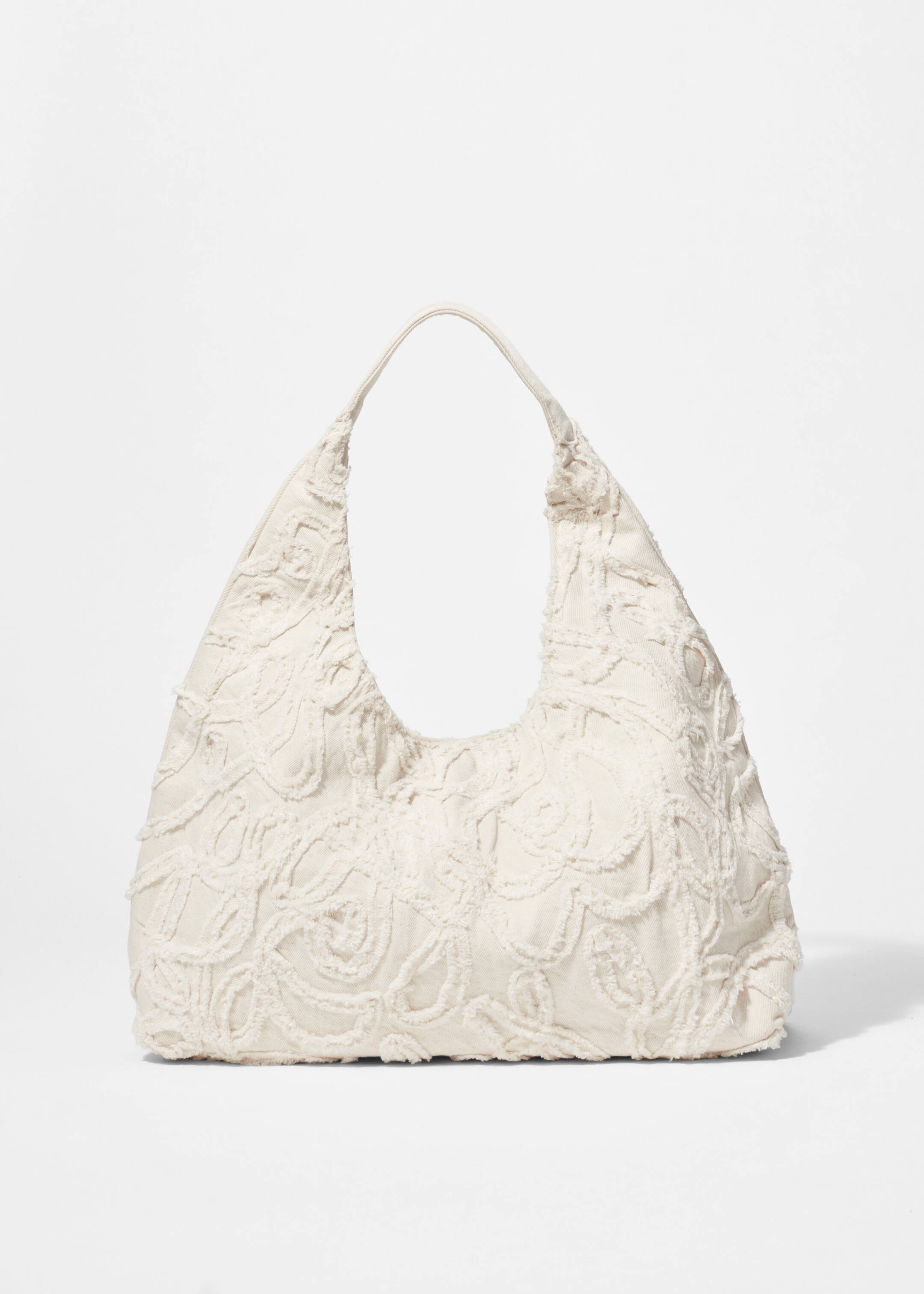 Agrandir l'image: Sac cabas en denim à petits motifs appliqués - Couleur crème - FEMME | H&M CH 3