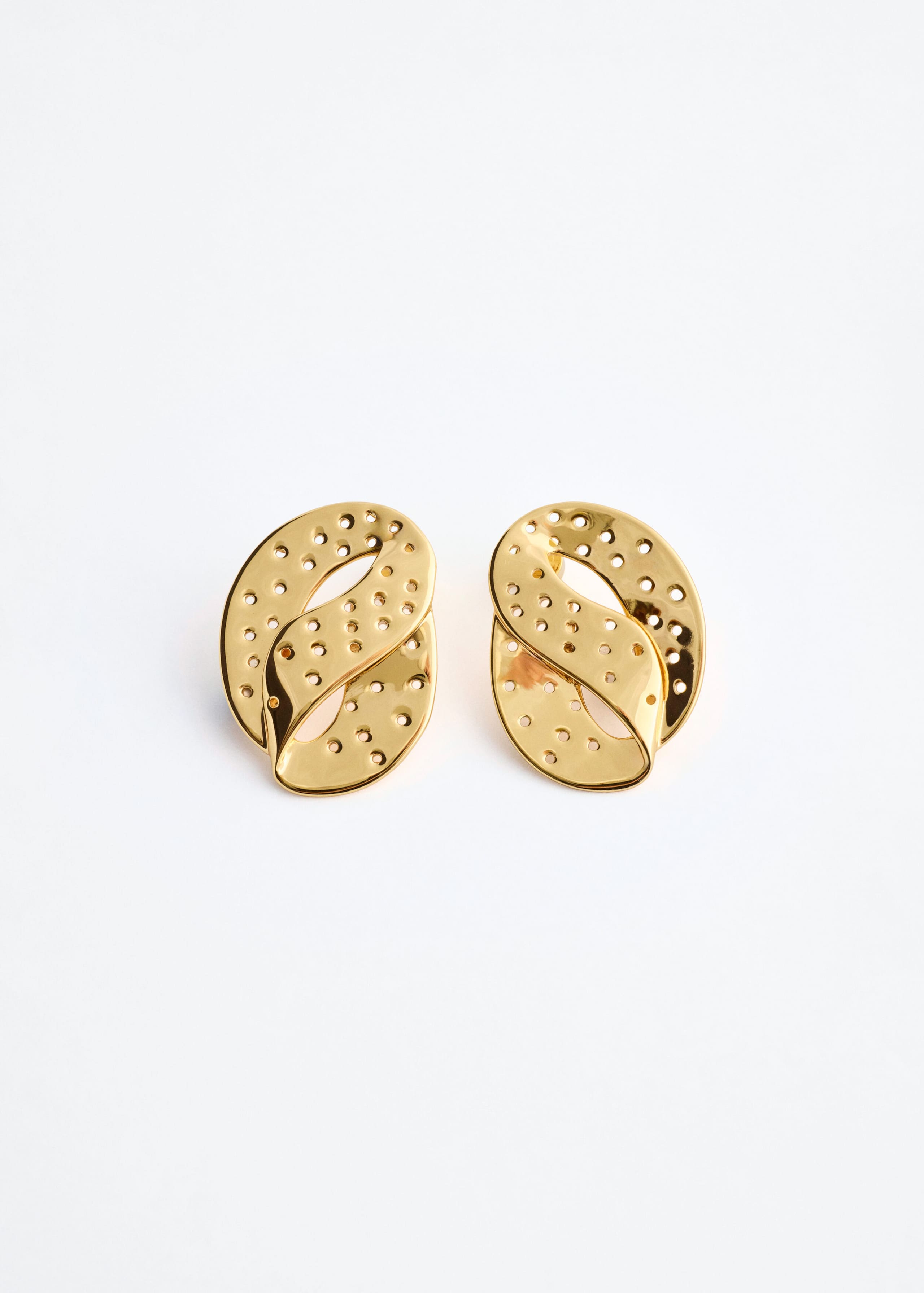 Cutout Brass Earringsf - Gold - Still Life