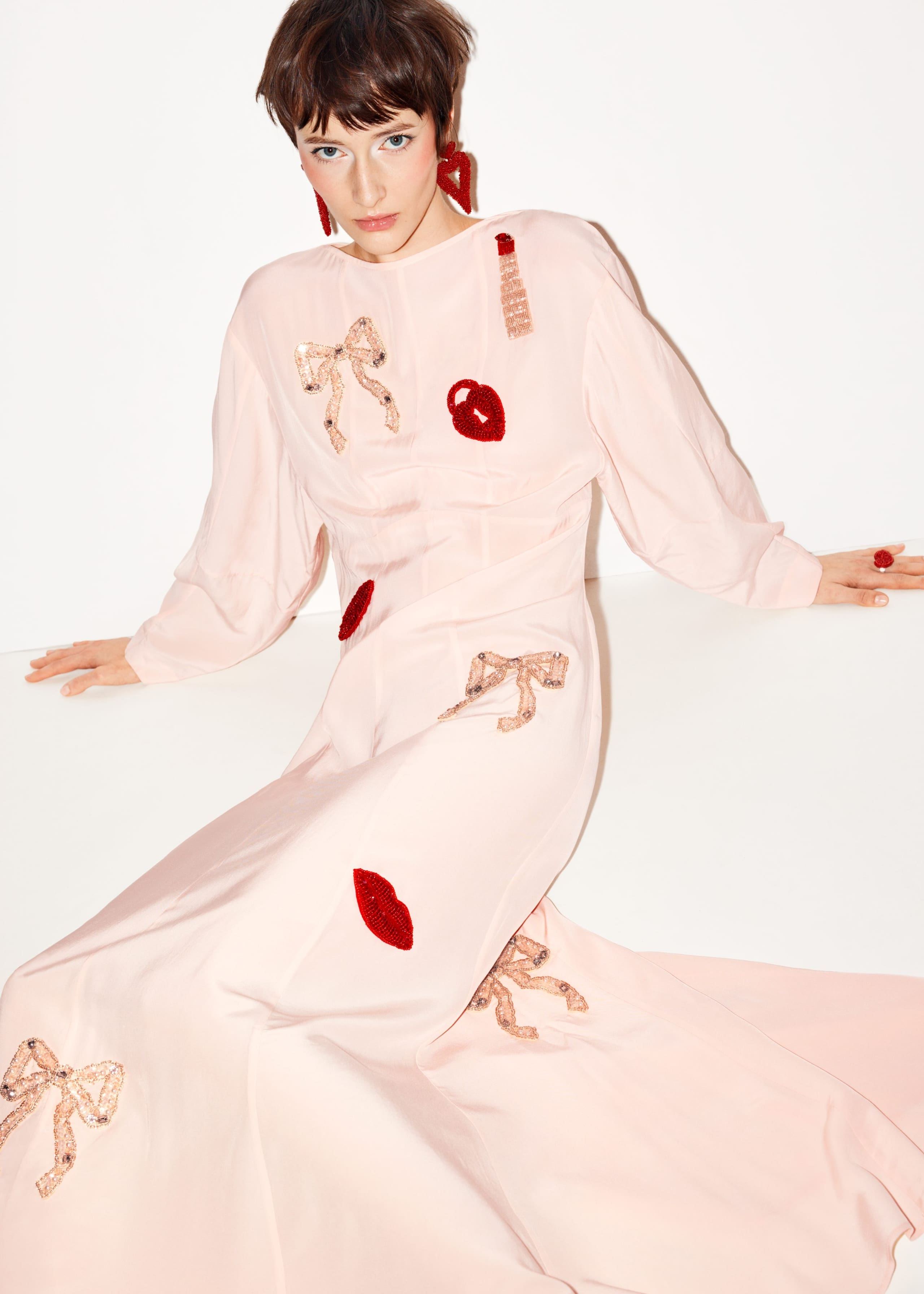 Image of Bead-Embroidery Maxi Dress