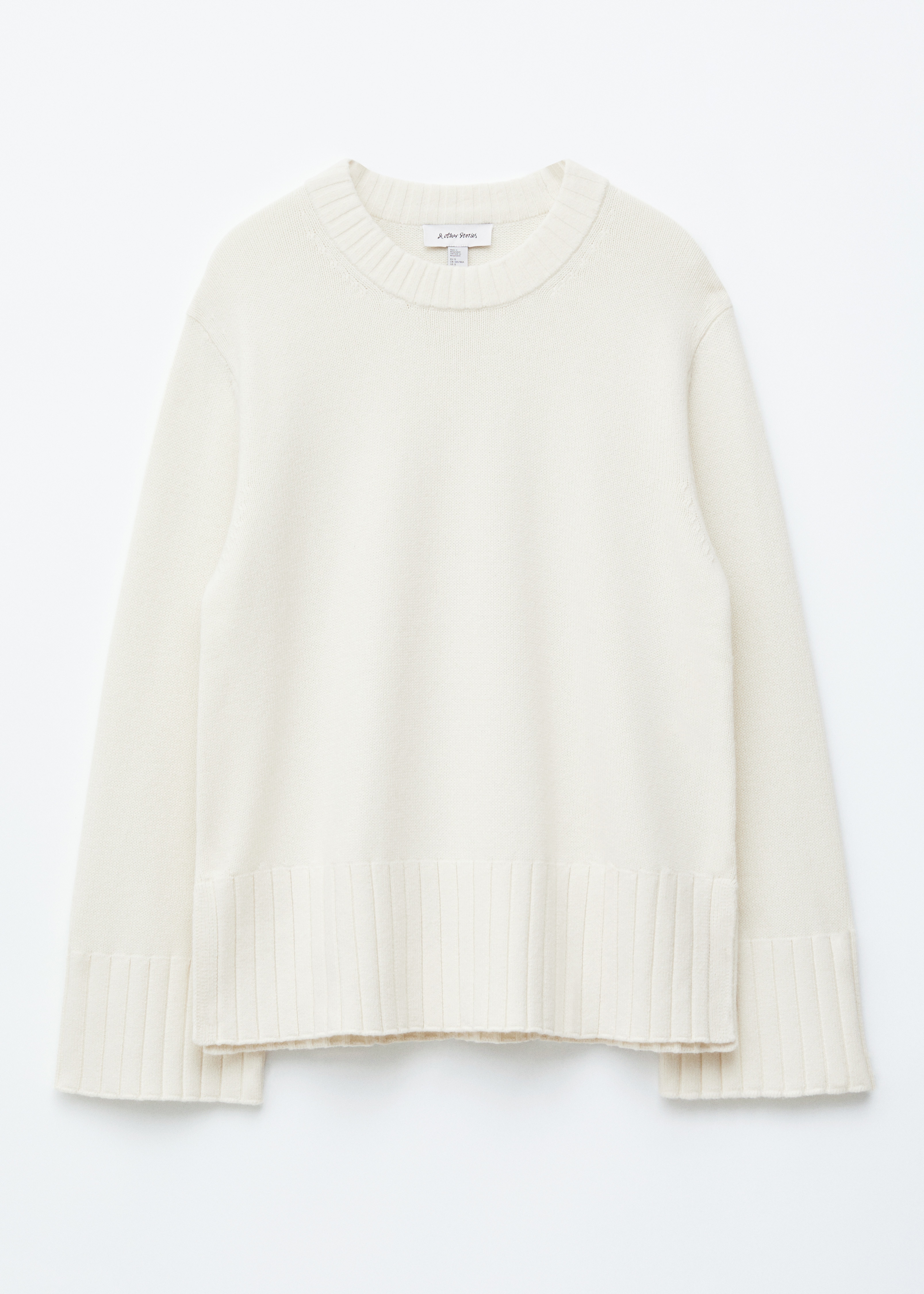 Legerer Strickpullover - Weiß/Dunkelbraun