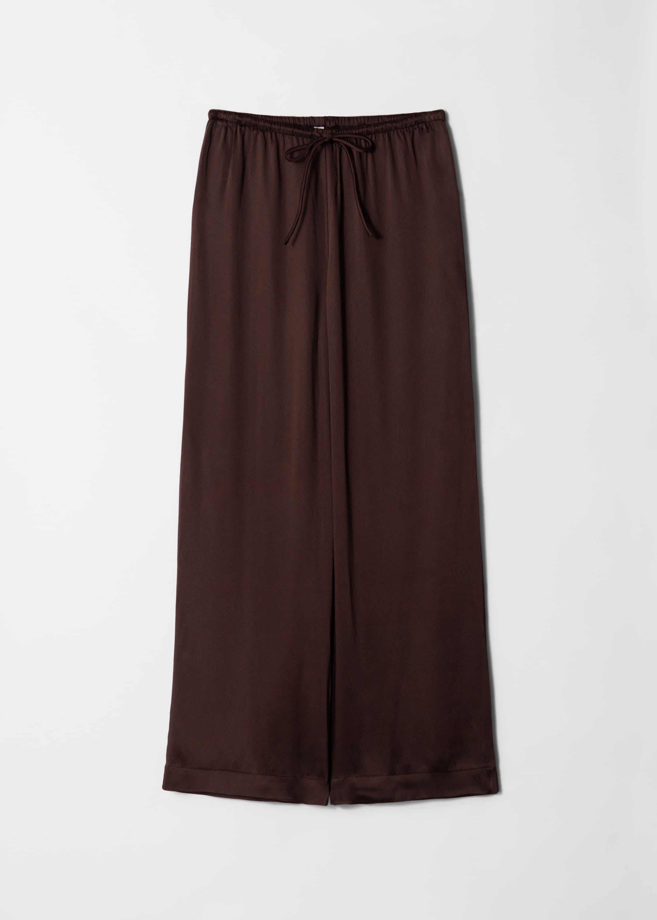 Agrandir l'image: Pantalon en satin à cordon de serrage - Marron foncé - FEMME | H&M BE 5