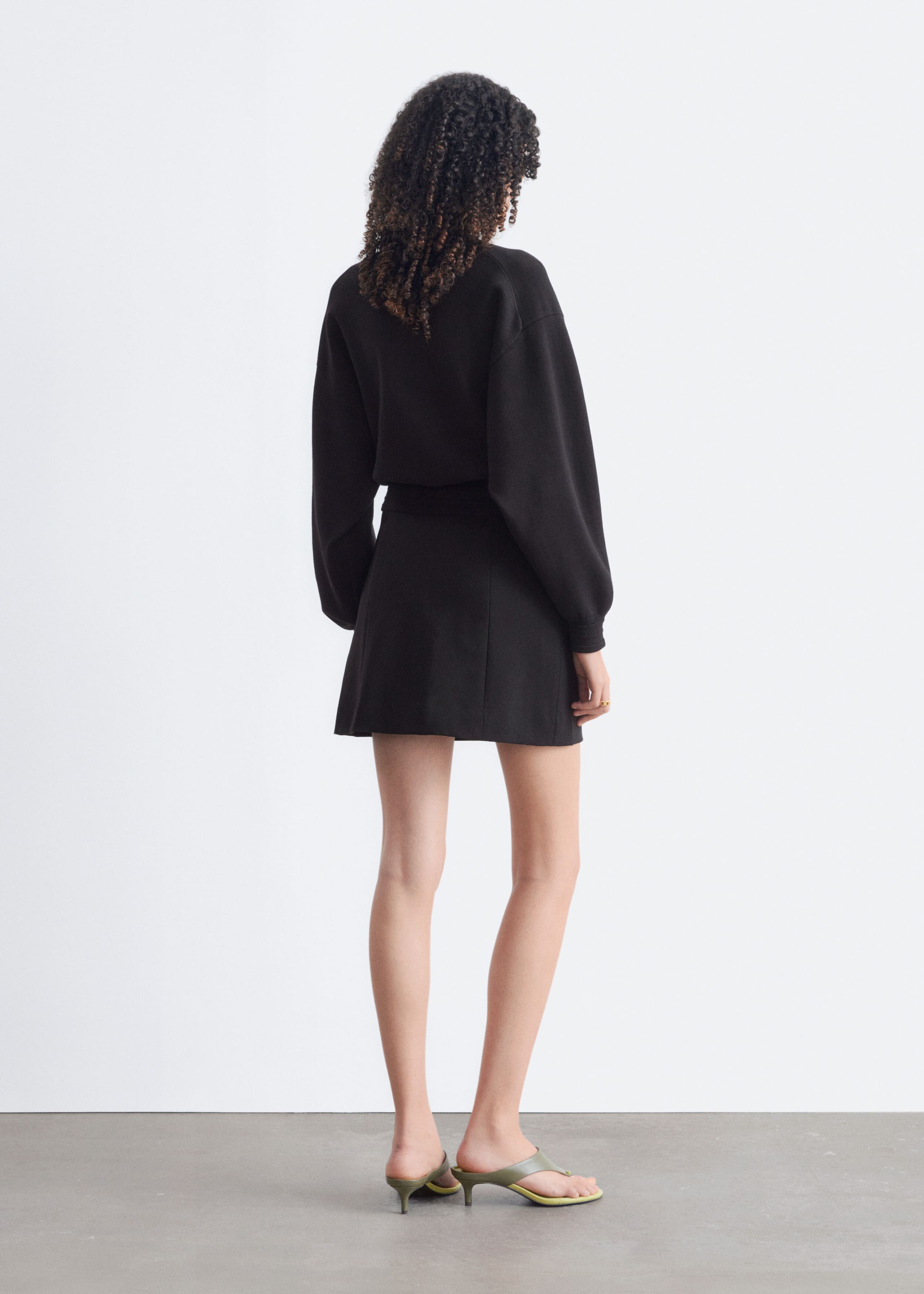 Rib-Trim Knitted Jumper - Black - Lookbook