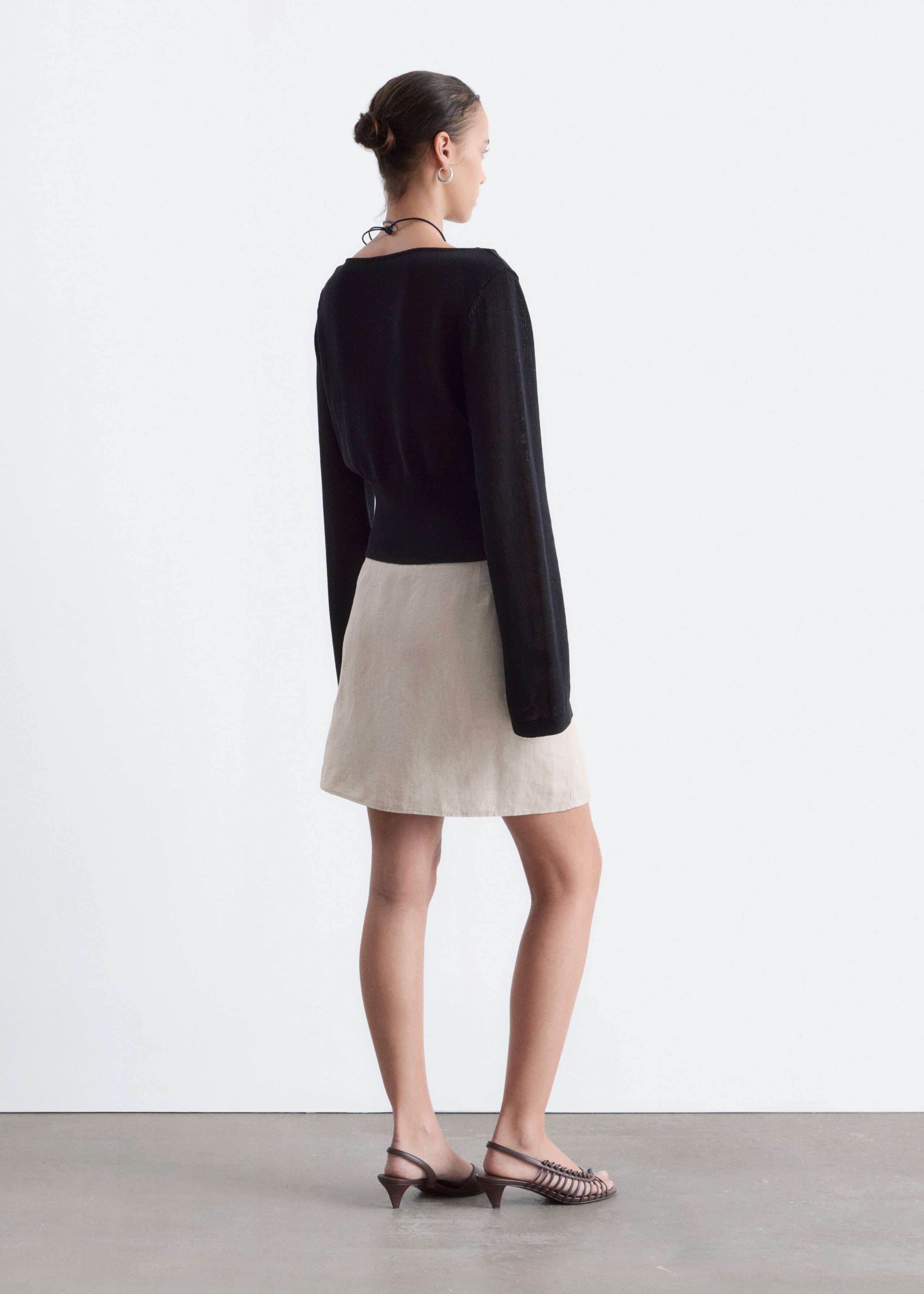 Rolled Edge Boat-Neck Top - Yellow - Lookbook