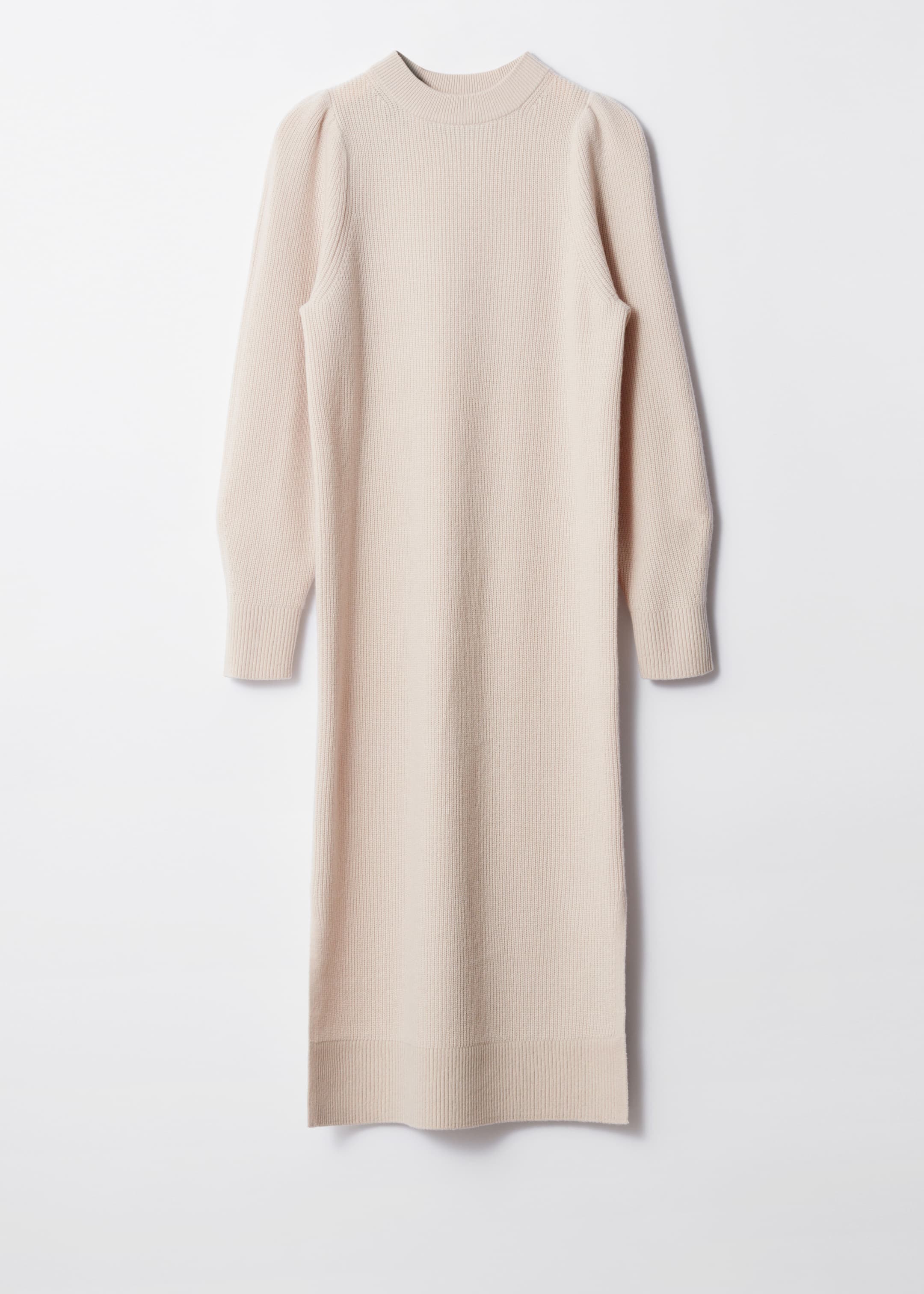 View larger image: Puff-Sleeve Wool Midi Dress - Light Beige - Ladies | H&M GB 1