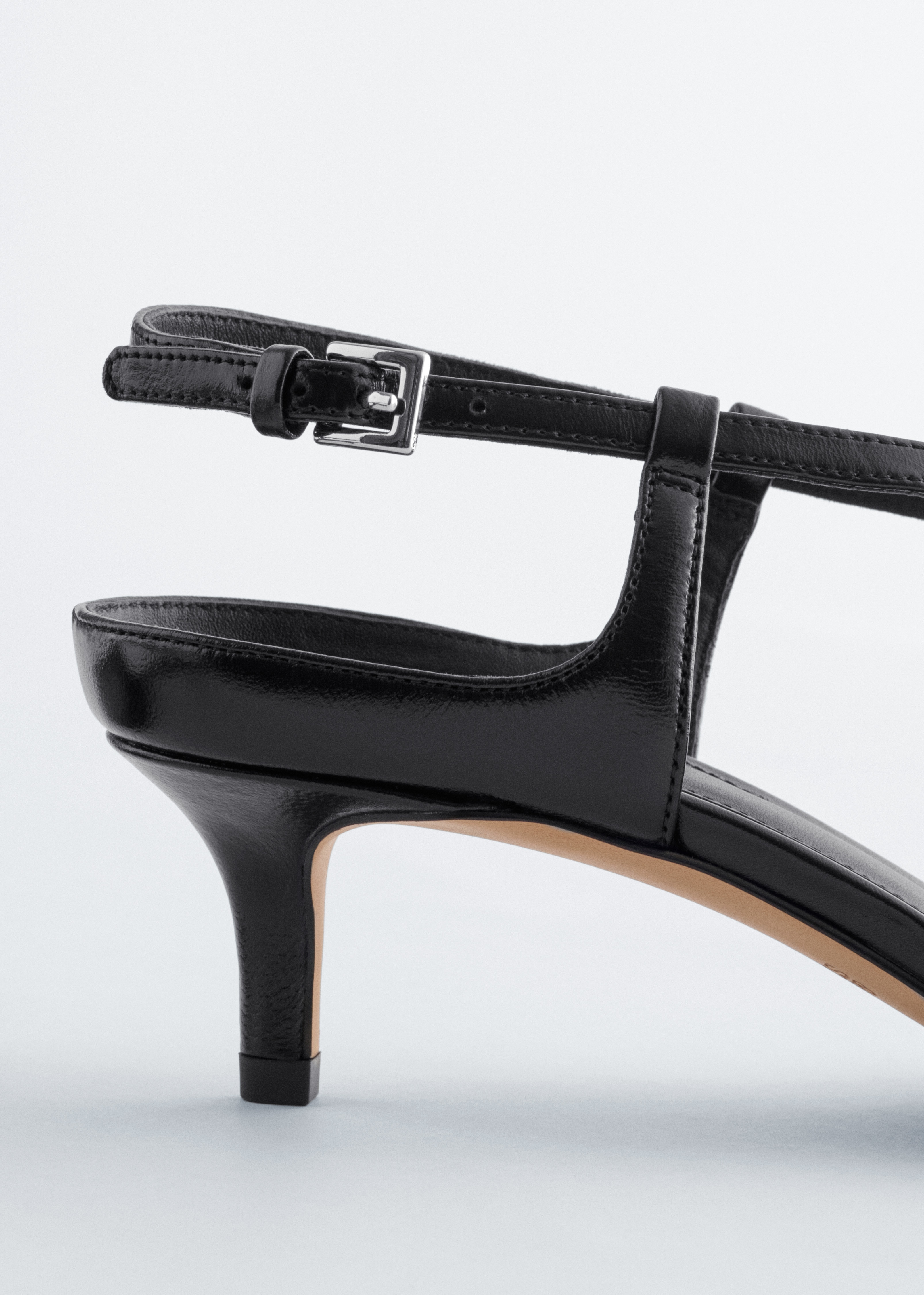 Leren slingback-pumps met gekruiste bandjes - Zwart