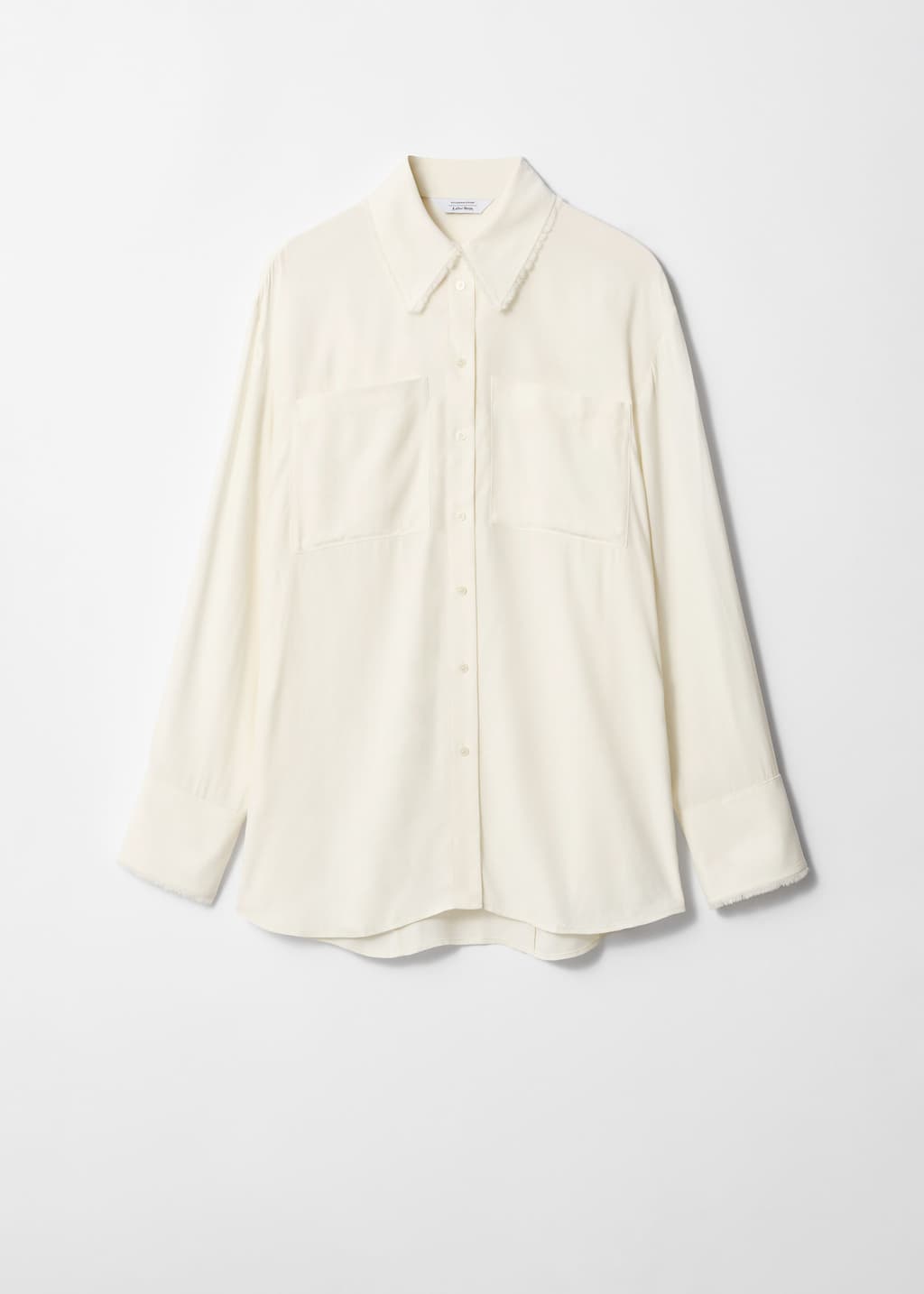 Camicia con tasca applicata e dettagli sfrangiati - Bianco - Natura morta