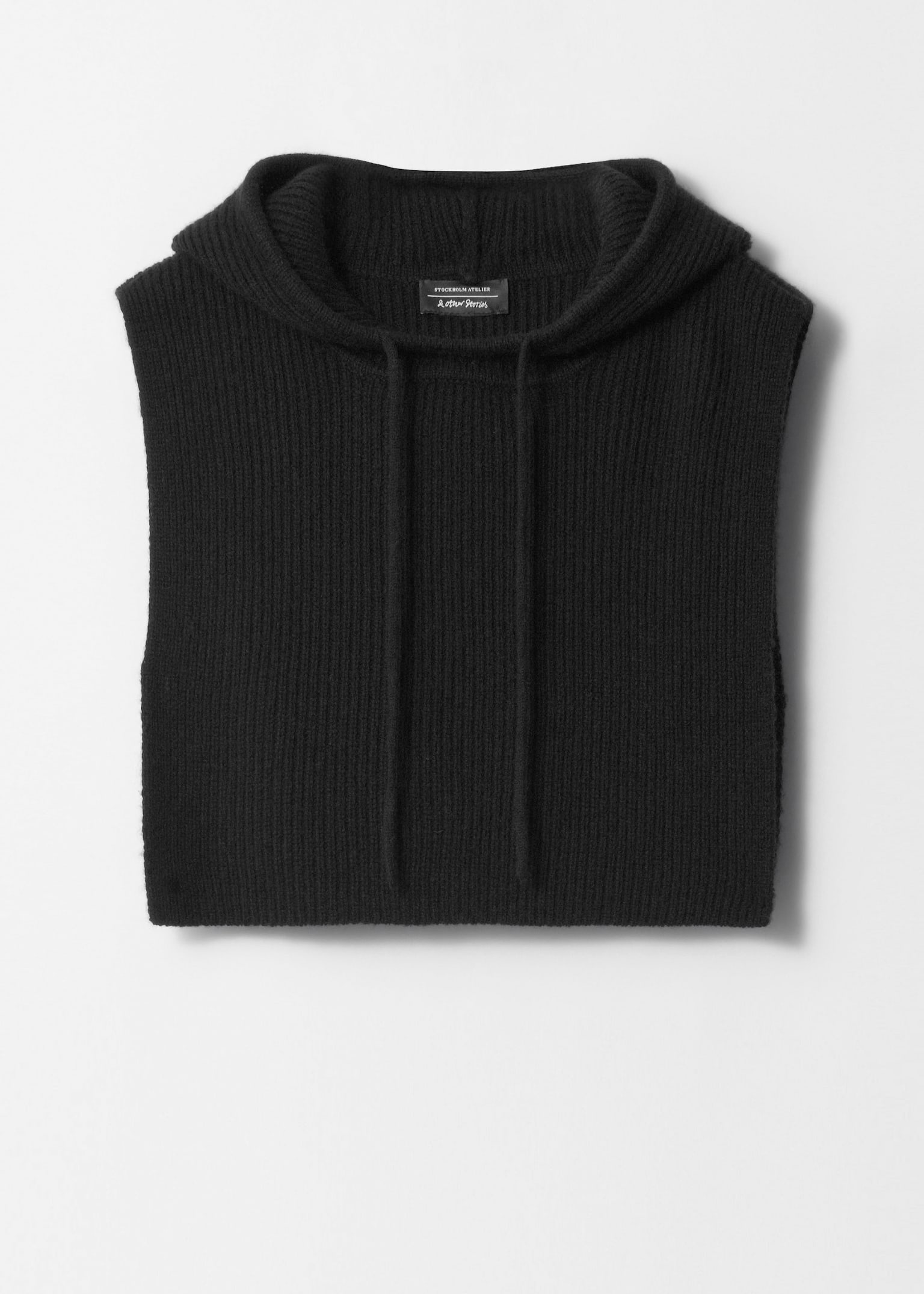 Col en laine à capuche - Noir