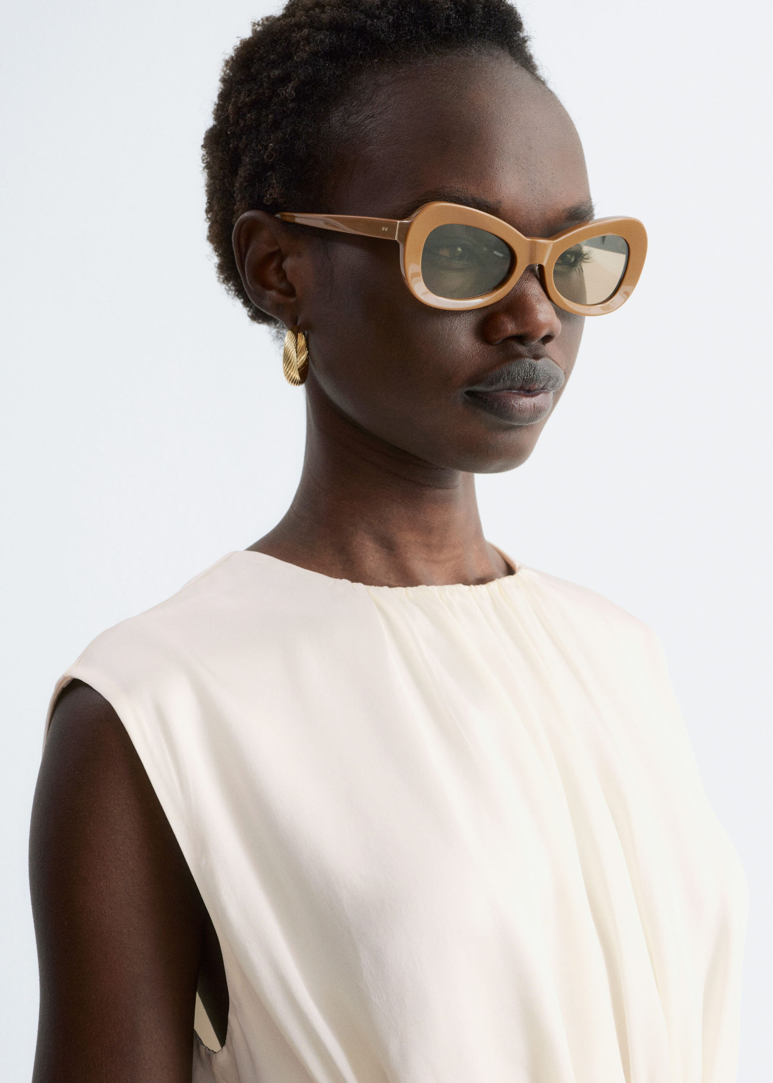 Image of Gathered Silk Mini Dress