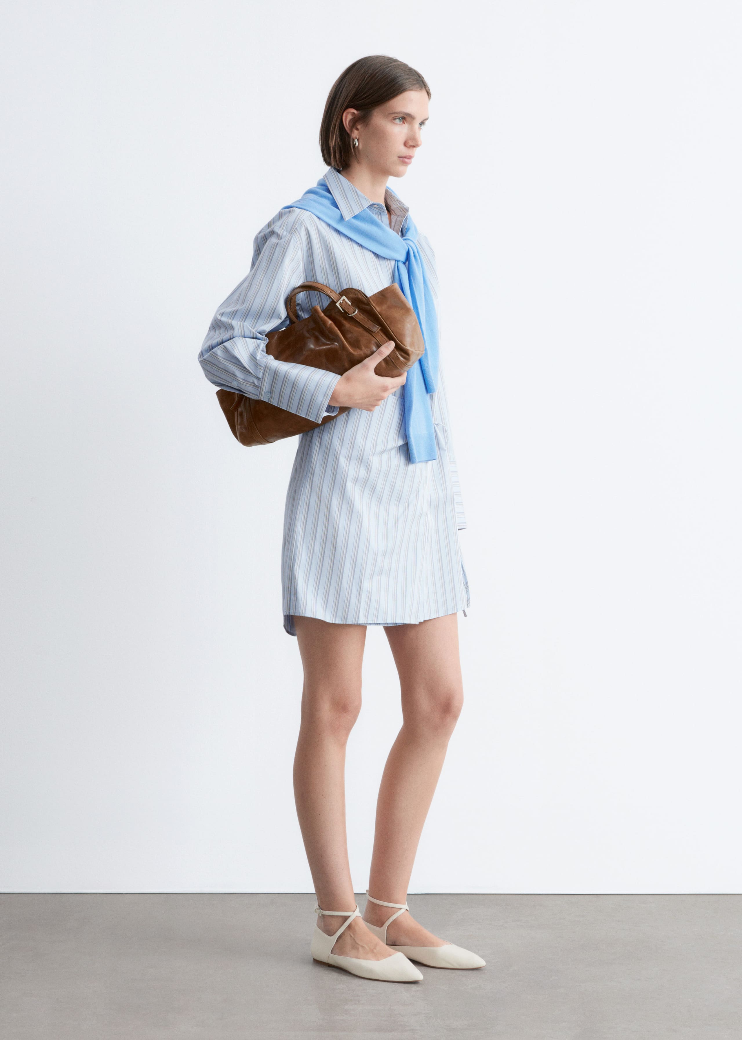 Image of Wrap Shirt Mini Dress