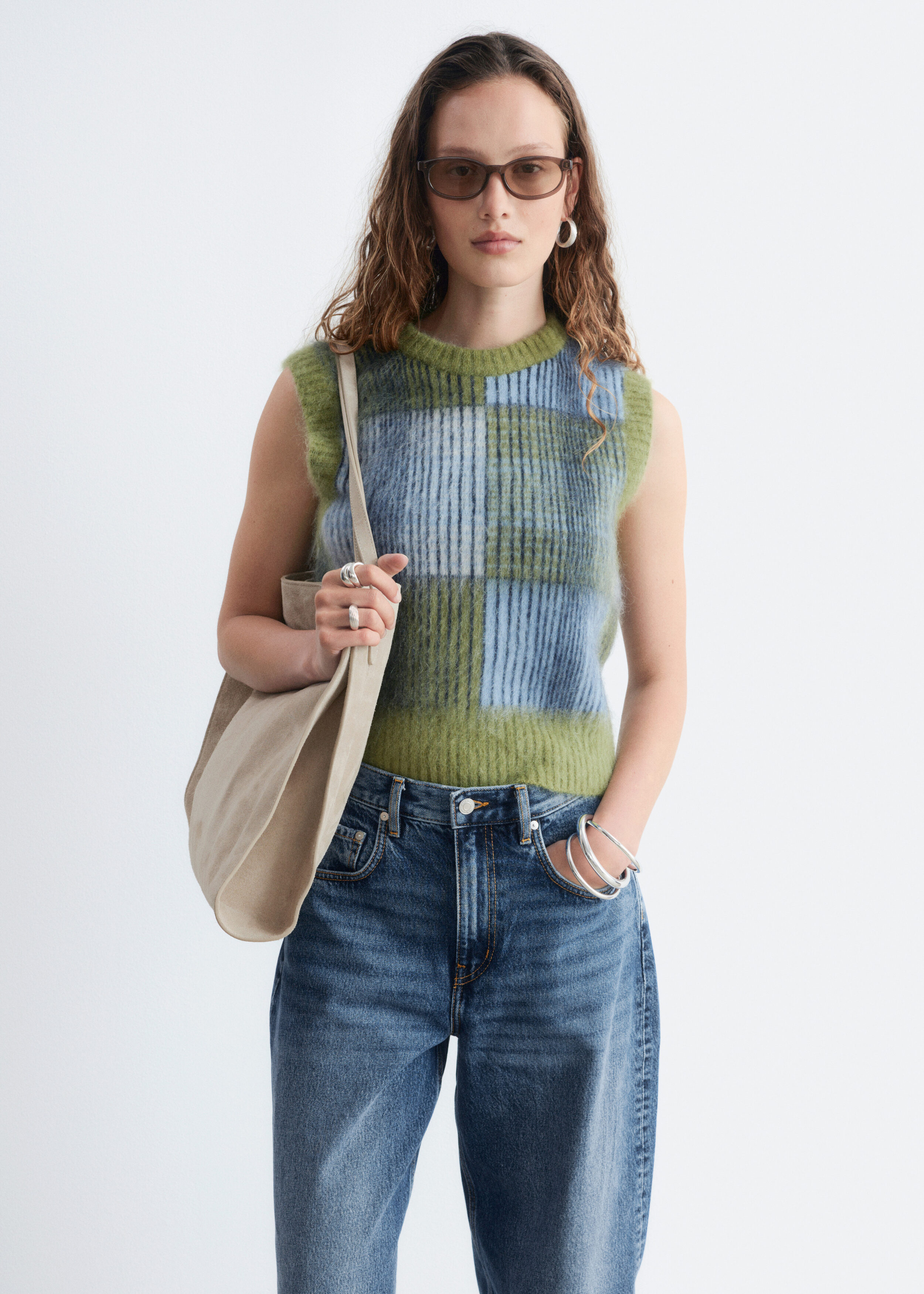 Crew-Neck Mohair-Blend Vest