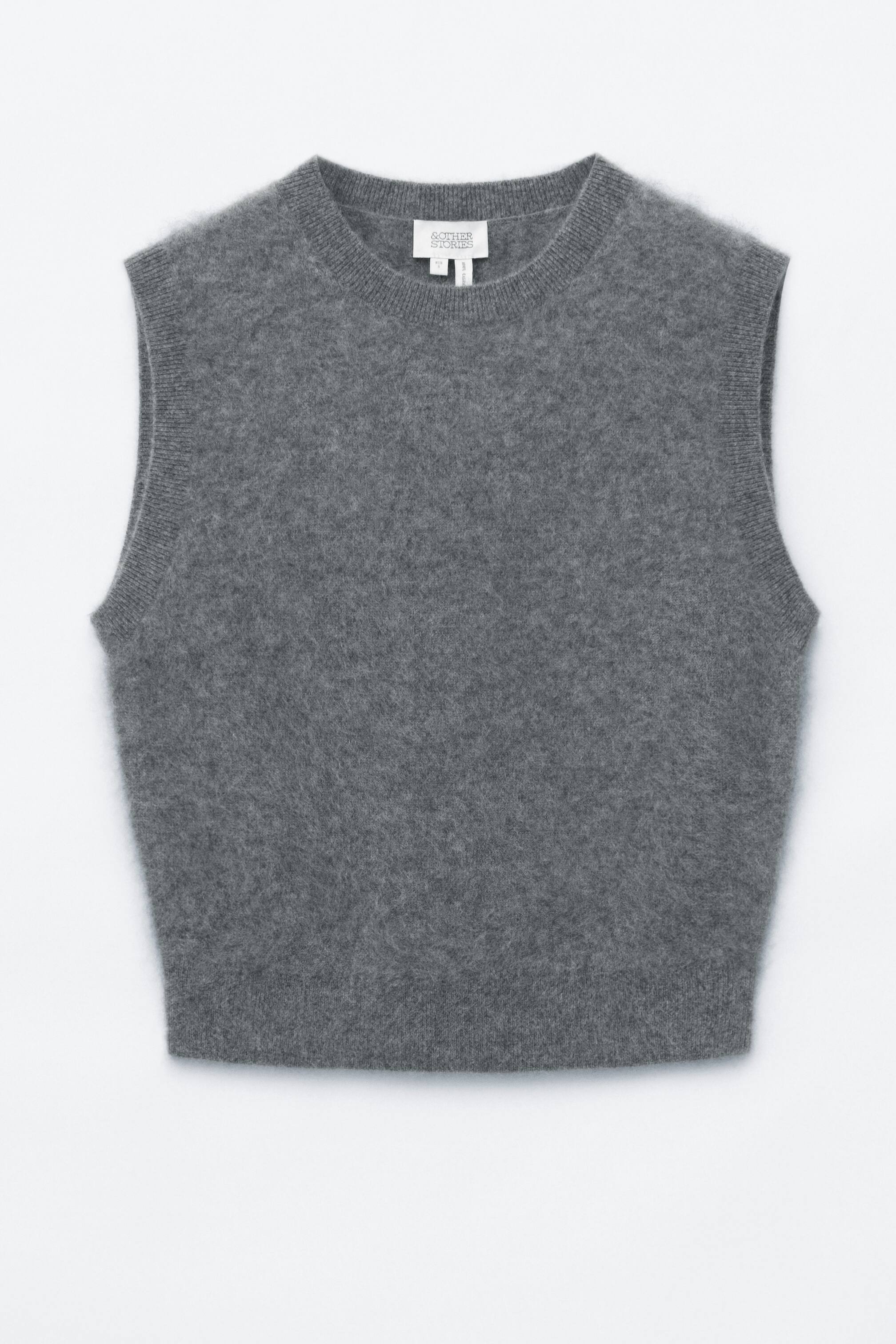 הצגת תמונה גדולה יותר: Brushed Cashmere Vest - אפור - Ladies | H&M IL 1