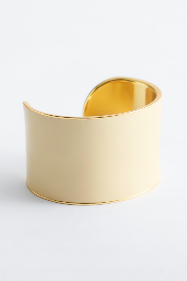 Brazalete abierto en dos tonos - Crema/Oro/Negro/Dorado - 1
