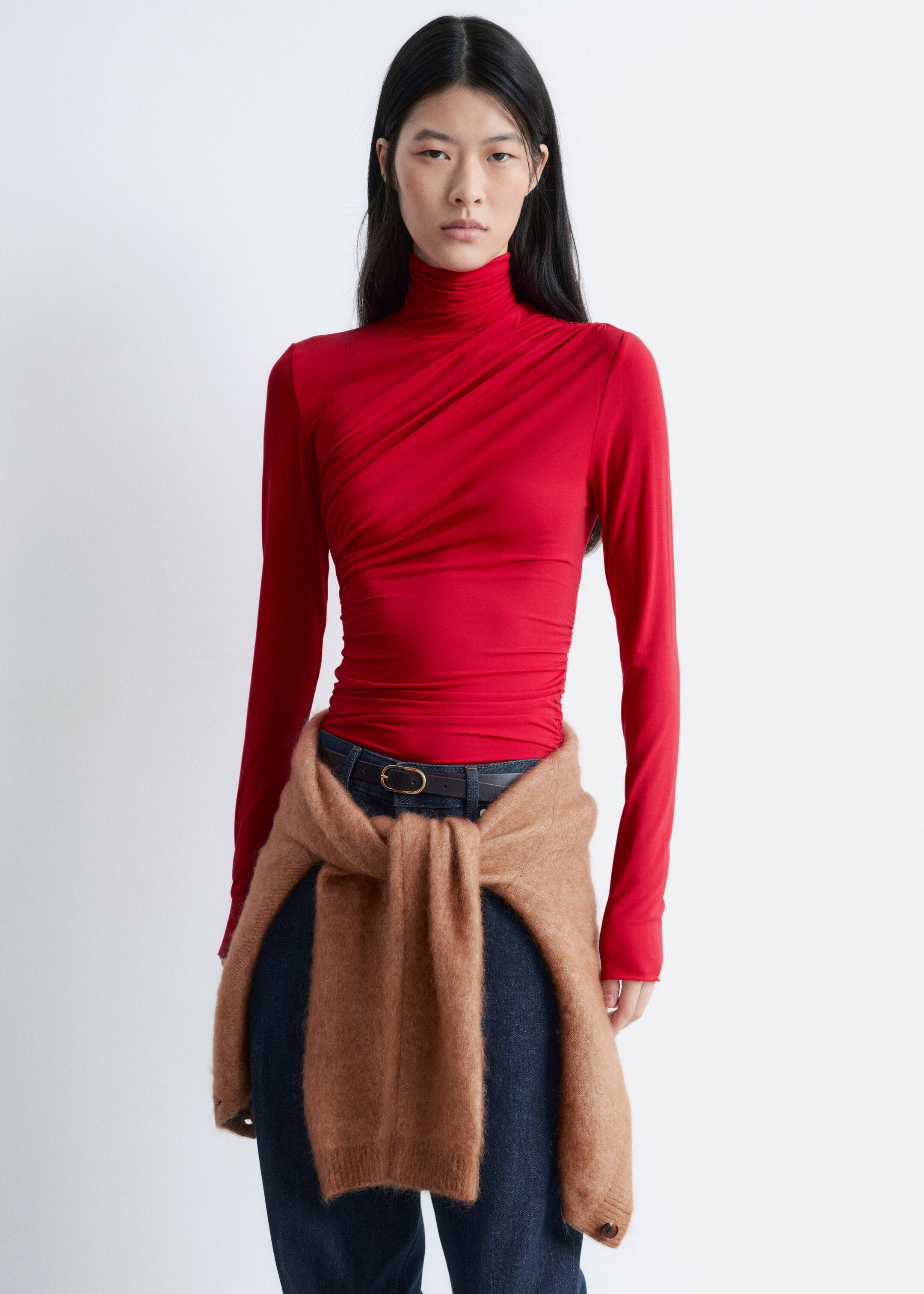 Grösseres Bild ansehen: Draped Turtleneck Top - Rot - DAMEN | H&M CH 2
