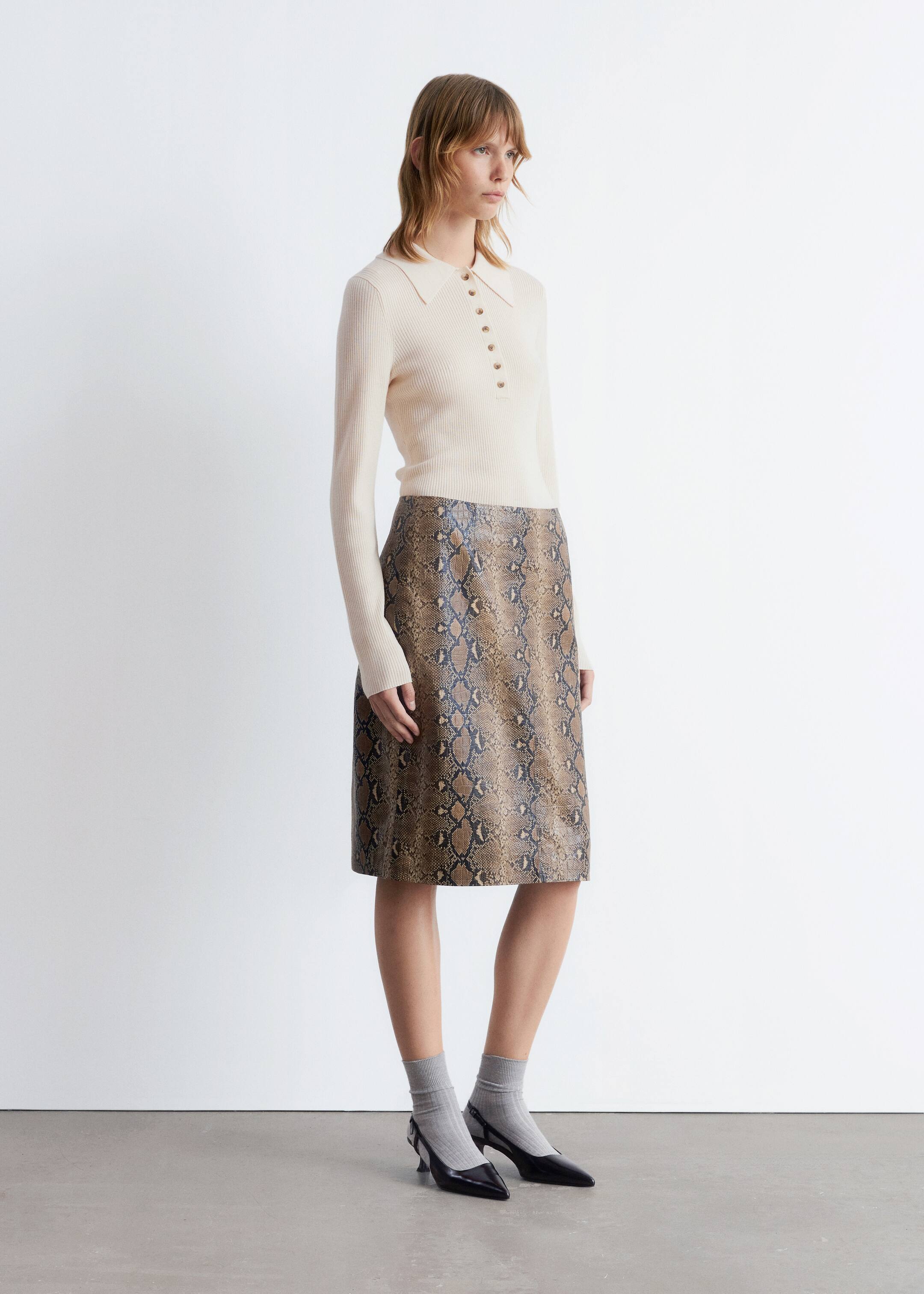 Agrandir l'image: Polo en laine mérinos à manches longues - Blanc crème - FEMME | H&M FR 4