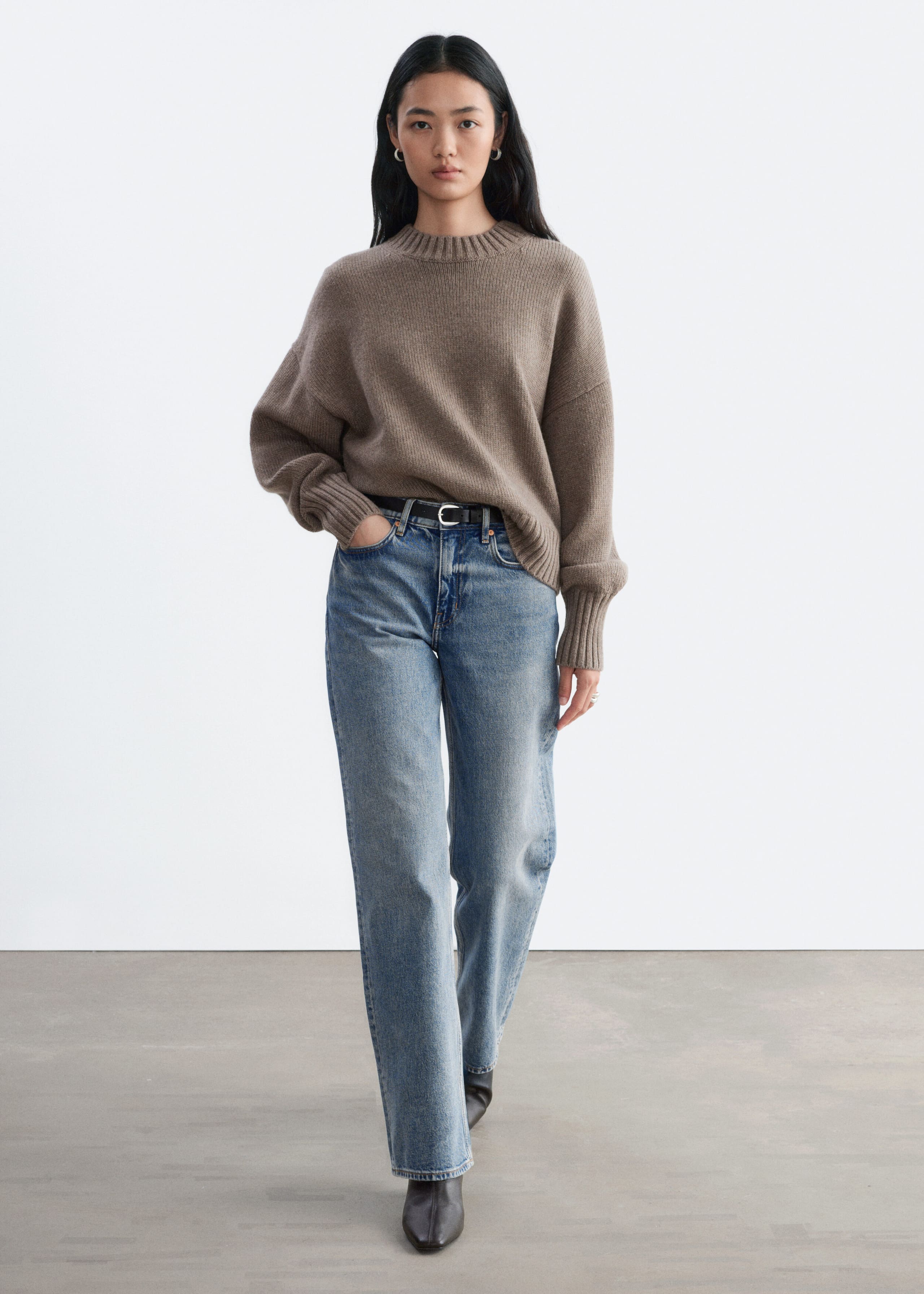 Oversized Wool-Cashmere Jumper - Dark Mole - Still Life