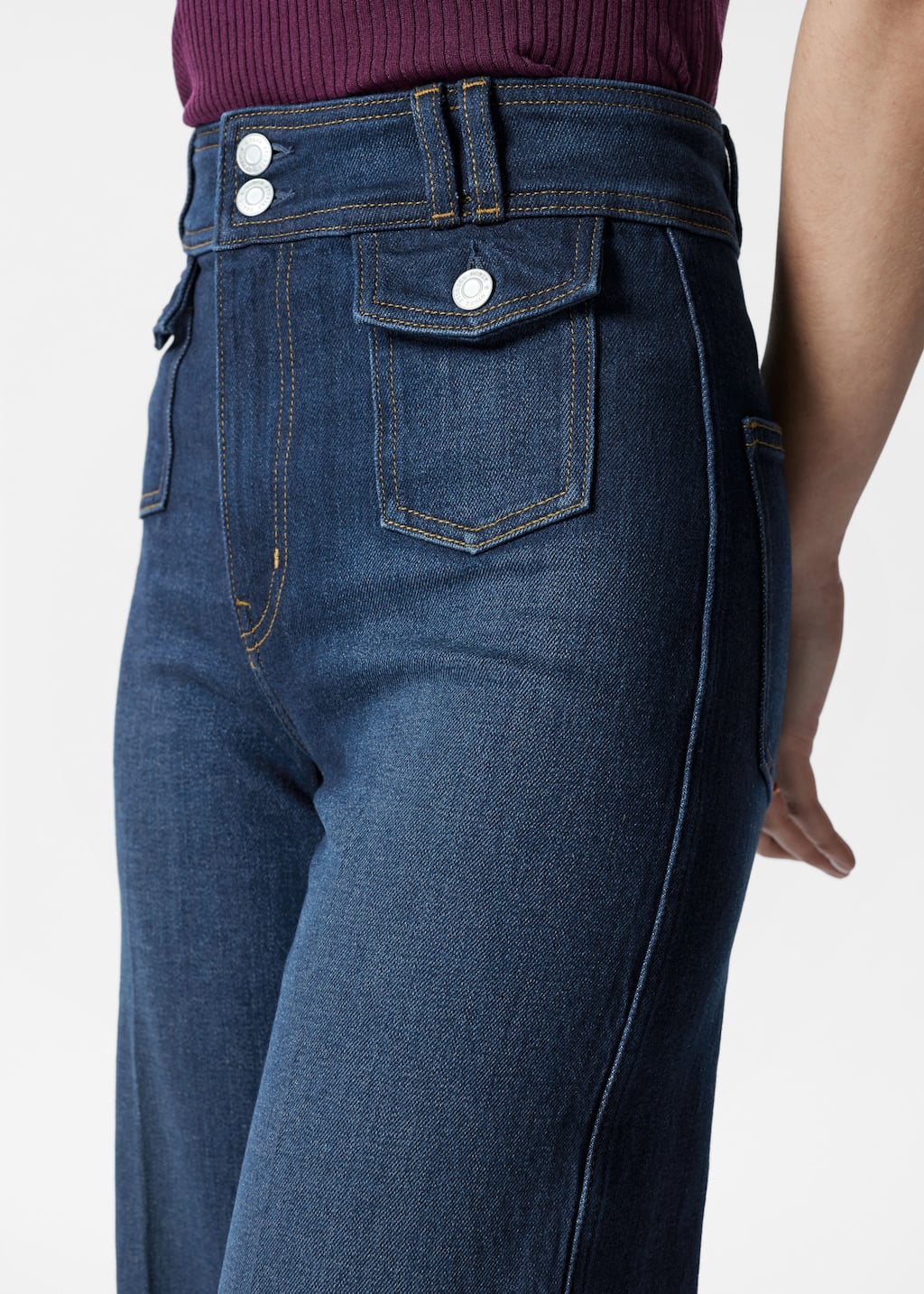 Image of Press-Crease Flared Jeans
