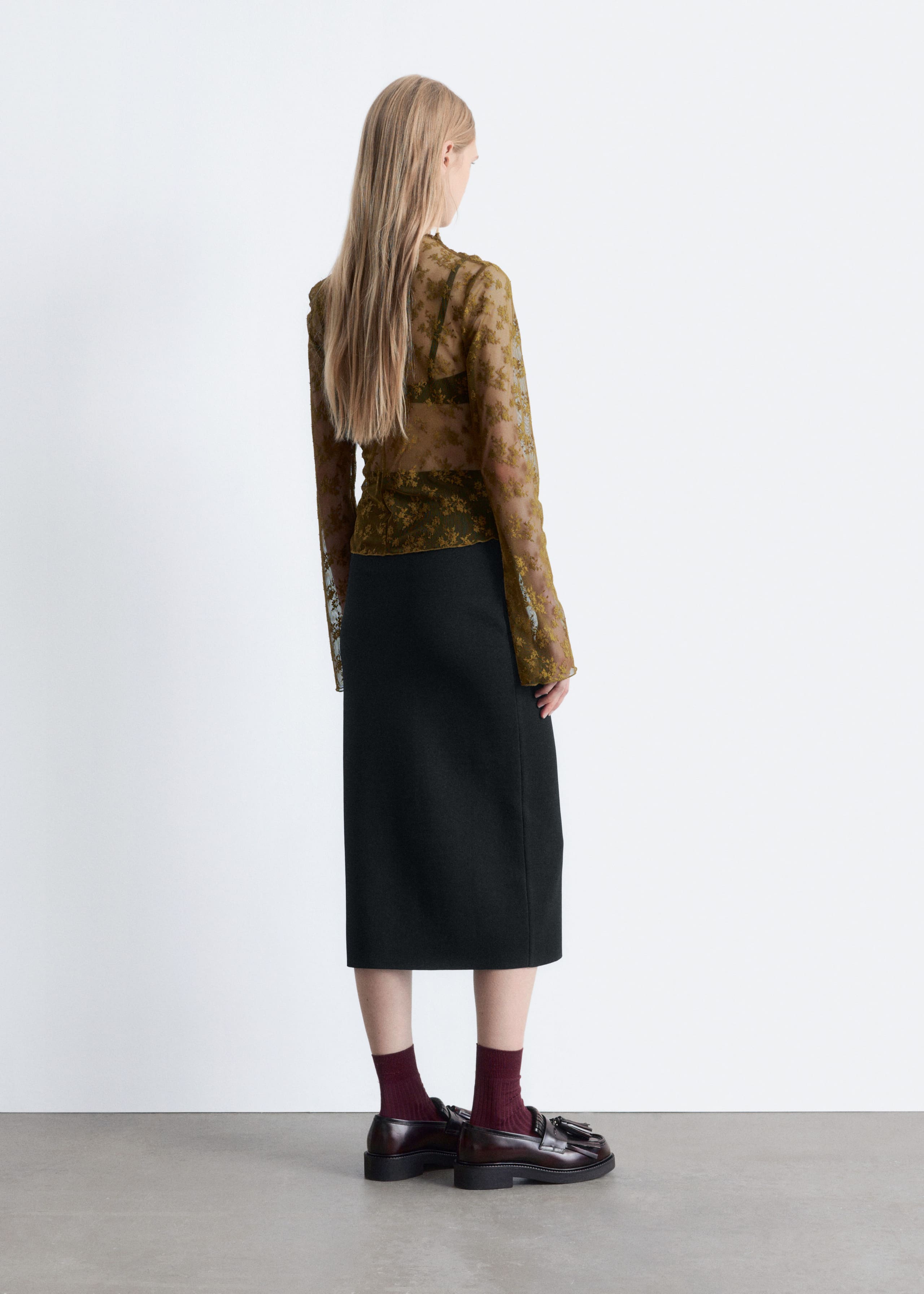 Image of Long-Sleeve Lace Top